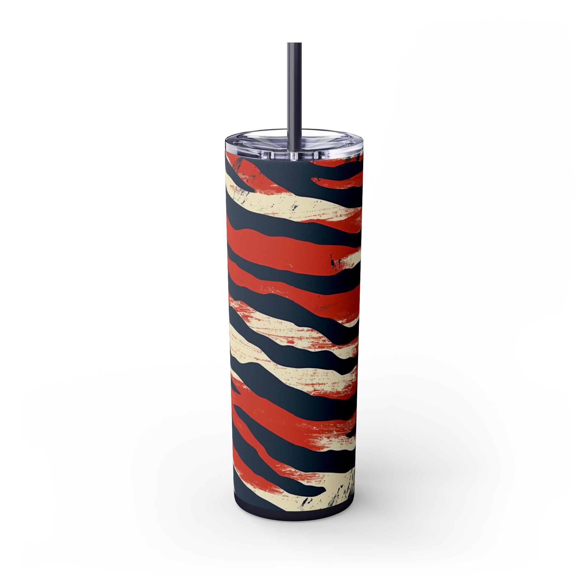 Capricious Tiger Wave Skinny Tumbler with Straw, 20oz, Artsulli - Art is Long, Life is Short, Mug, , , , , , , 