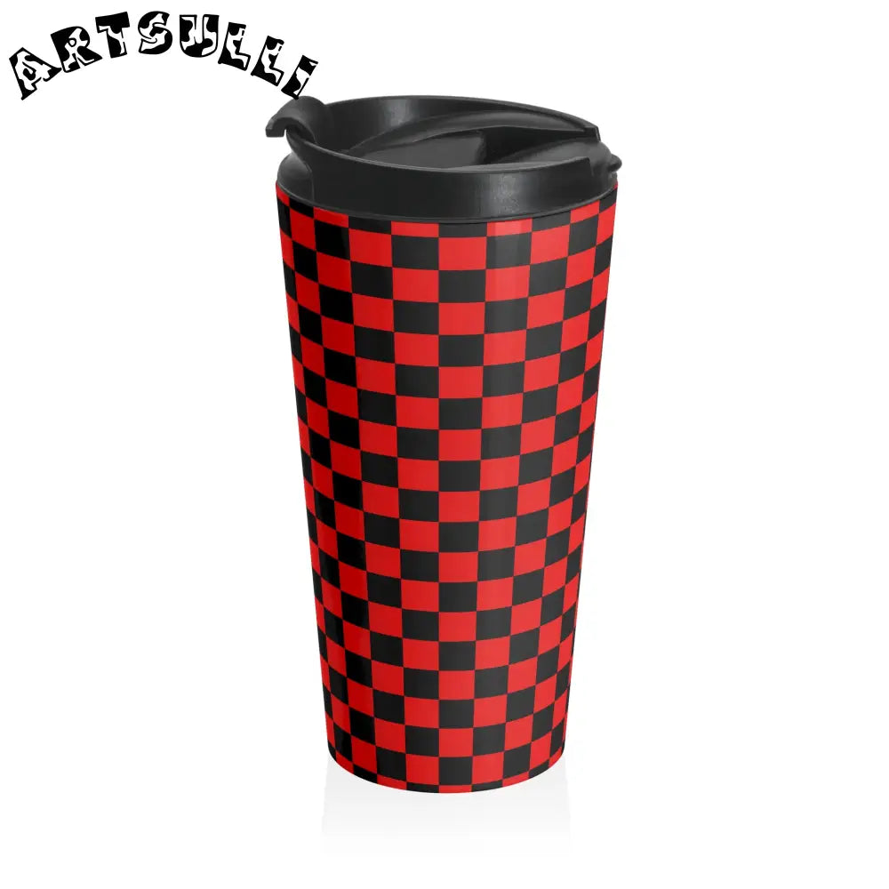 JAKKOUTTHEBXX Checkerboard II Red and Black Stainless Steel Travel