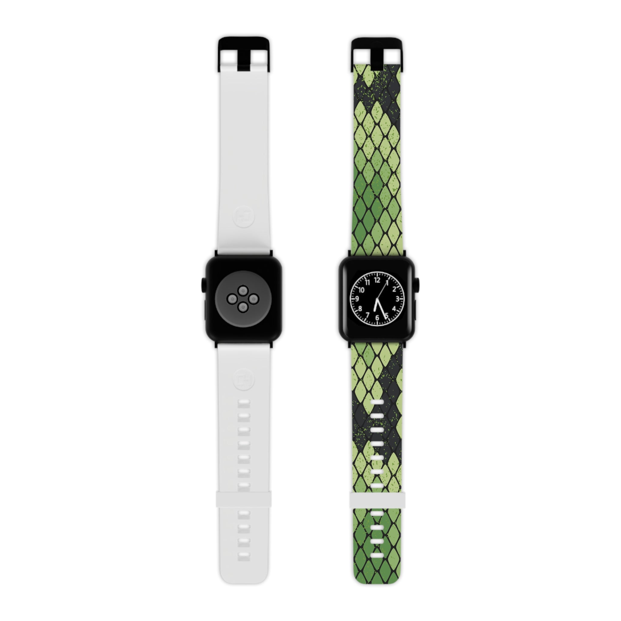 Snake Skin Green and Black Watch Band for Apple Watch, Artsulli - Art is Long, Life is Short, Accessories, Size, 7.5'' × 0.75'' / 38 - 40 mm, Color, Black, , , 11256774558367