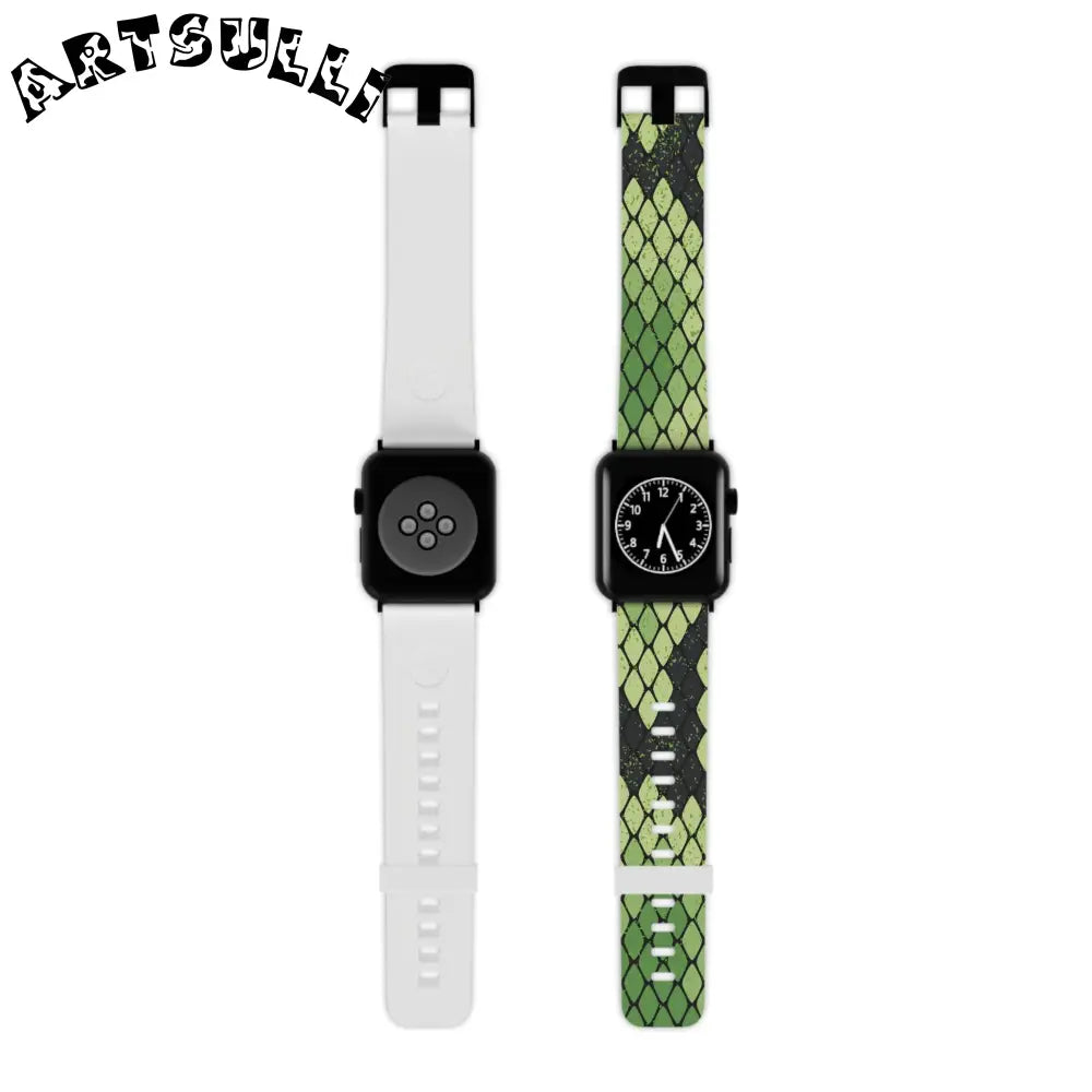 JAKKOUTTHEBXX Snake Skin Green and Black Watch Band for Apple Watch