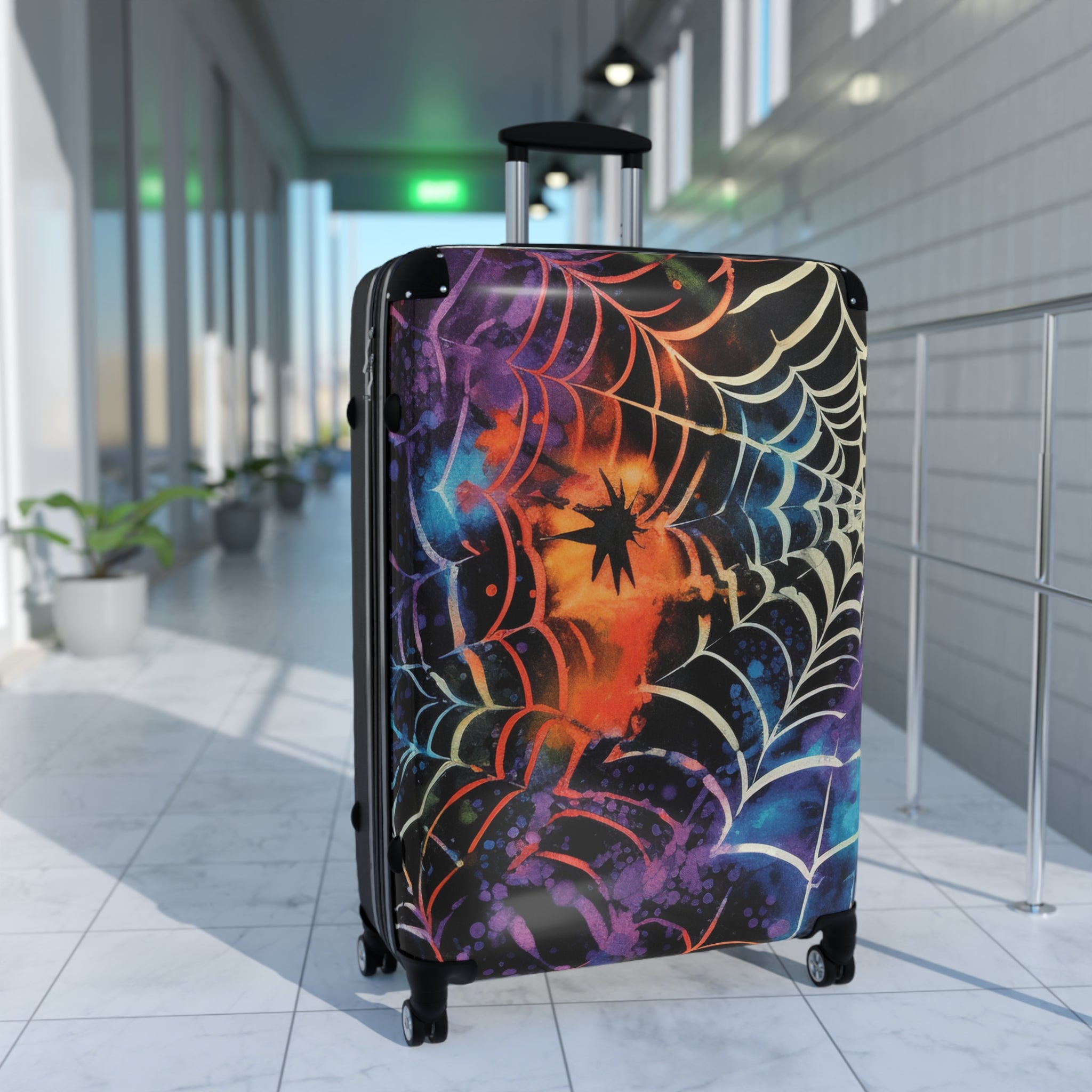 Spider Web Tie Dye Suitcase, Artsulli - Art is Long, Life is Short, Bags, , , , , , , 
