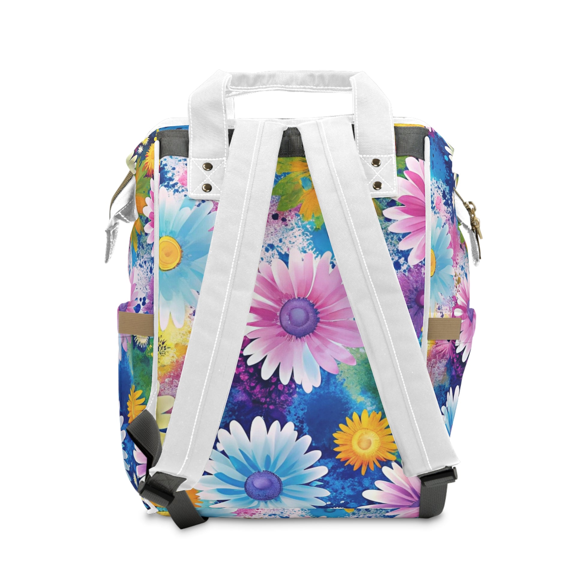 Magical Flower Explosion Multi-Color Multifunctional Diaper Backpack, Artsulli - Art is Long, Life is Short, Bags, , , , , , , 