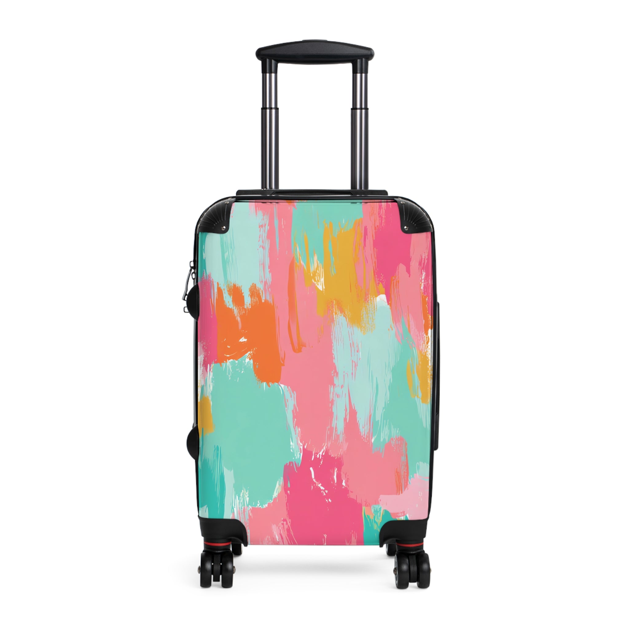 Preppy Pixel Bloom Suitcase, Artsulli - Art is Long, Life is Short, Bags, Size, Small, Color, Black, , , 74807296970845559049