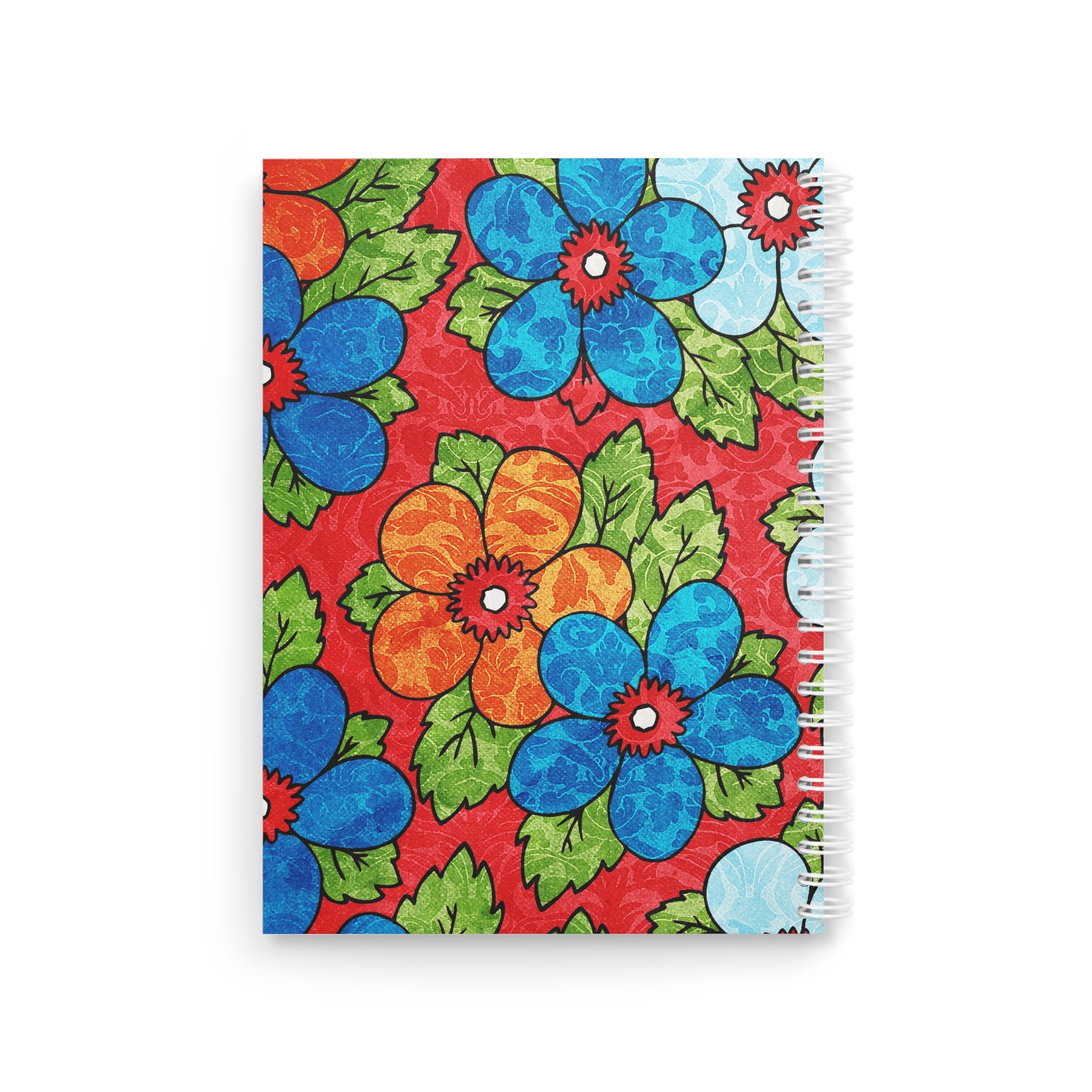 Groovy Red Floral Kl Spiral Notebook, Artsulli - Art is Long, Life is Short, Paper products, , , , , , , 