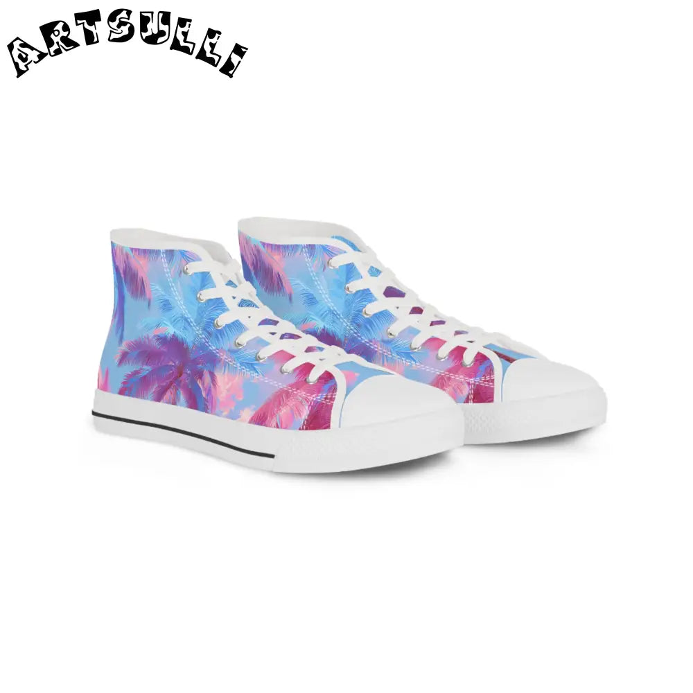 JAKKOUTTHEBXX Ethereal Pastel Palms II Blue and Pink Men’s High Top