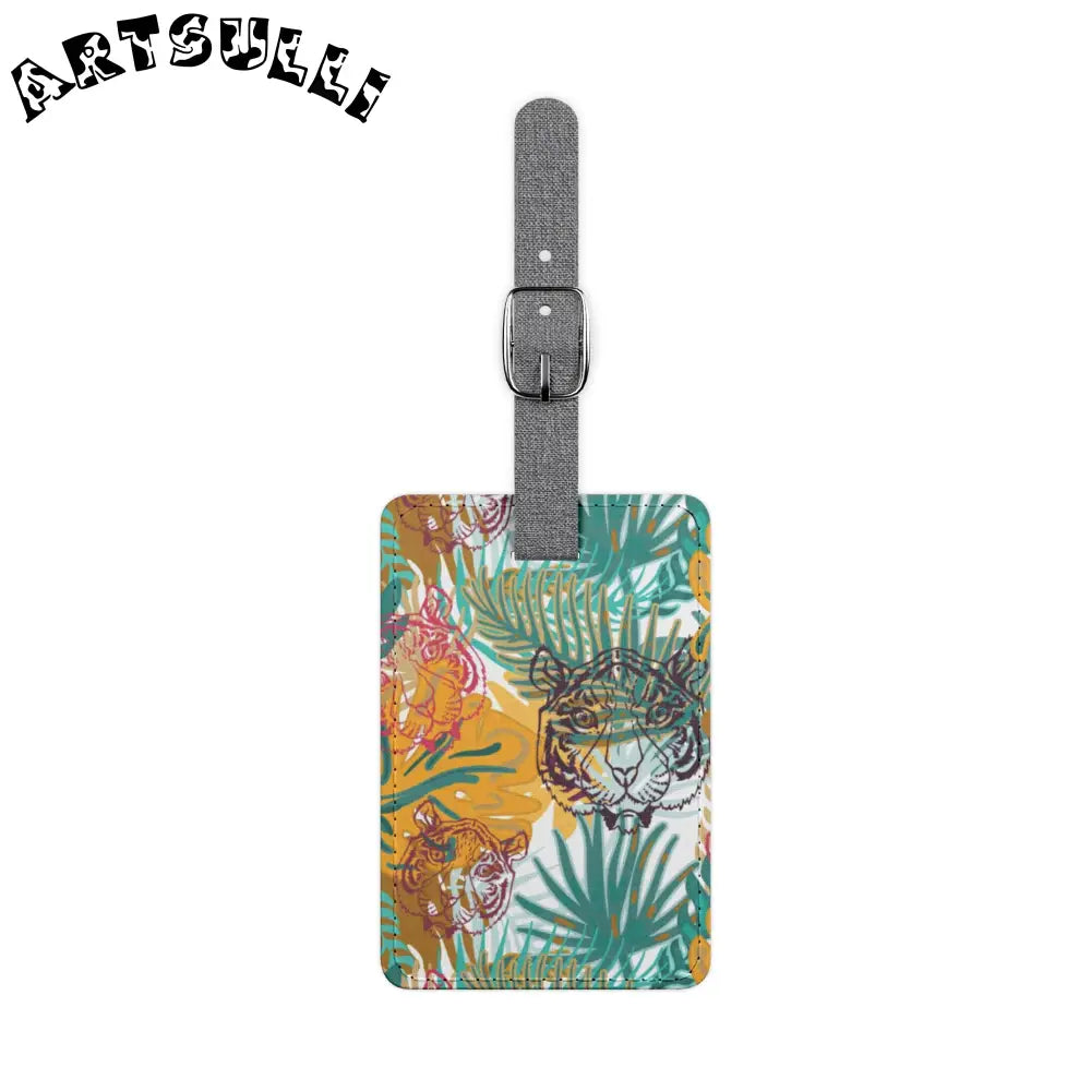 JAKKOUTTHEBXX Tropical Jungle Tigers Brown and Green Saffiano
