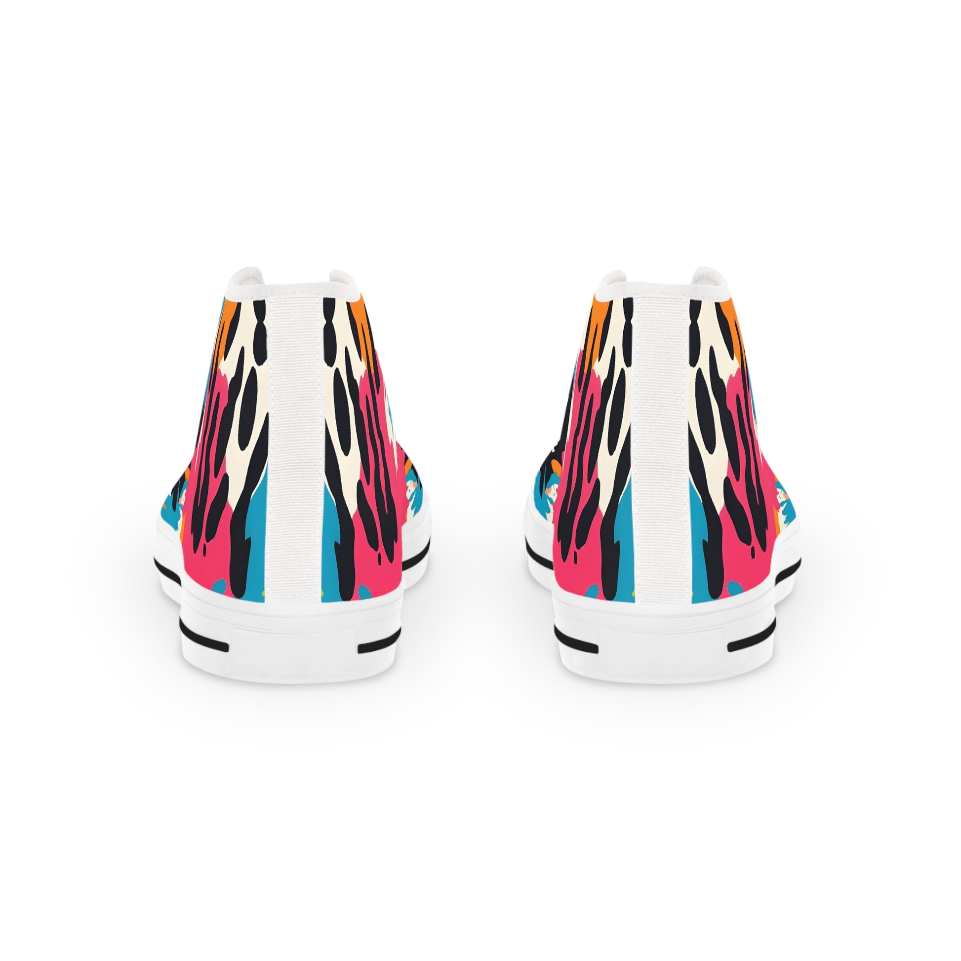 Wild Brush Strokes x Animal Print Multi-Color Men's High Top Sneakers, Artsulli - Art is Long, Life is Short, Shoes, , , , , , , 