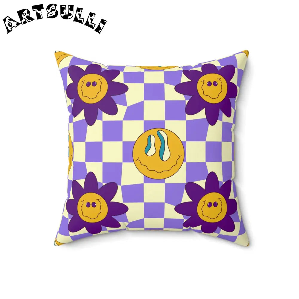 JAKKOUTTHEBXX Trippy Flower Power Motifs Spun Polyester Square