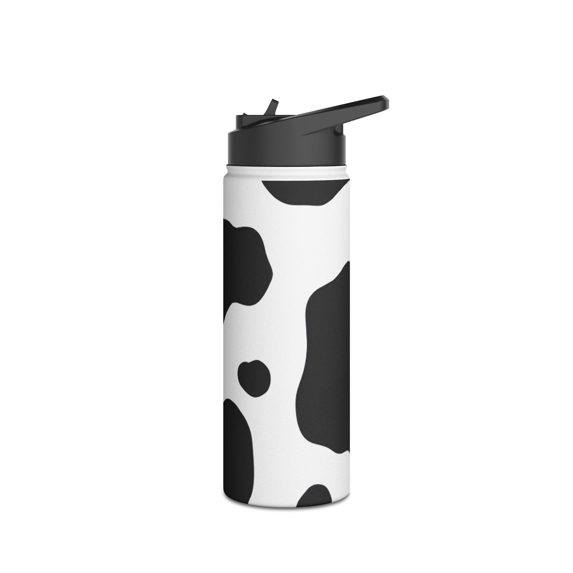 Cow Print Focus Stainless Steel Water Bottle, Standard Lid, Artsulli - Art is Long, Life is Short, Mug, , , , , , , 