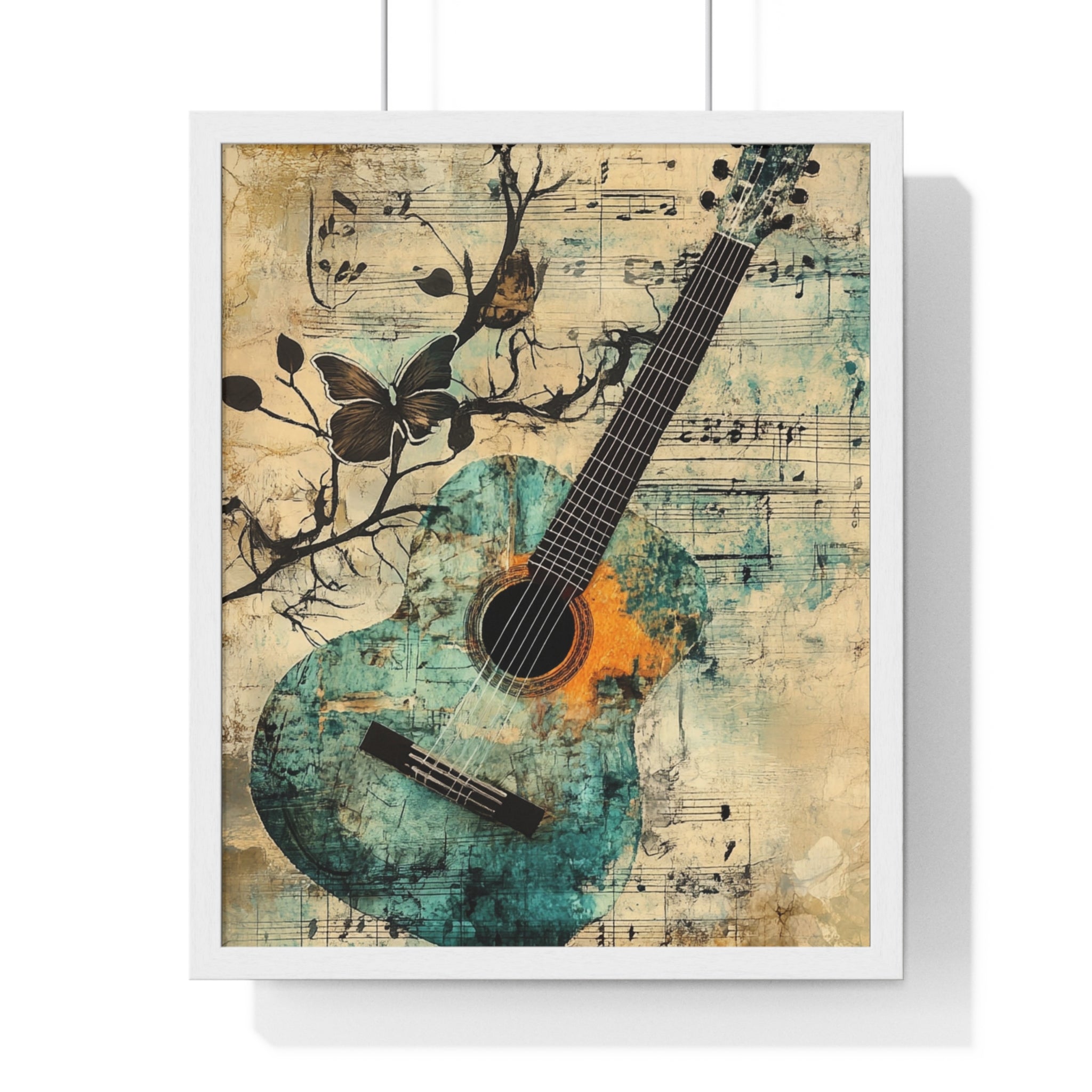 Guitar Type Beat Art Vertical Framed Poster, Artsulli - Art is Long, Life is Short, Poster, Size, 16" x 20", Color, White, , , 19955119678979547889