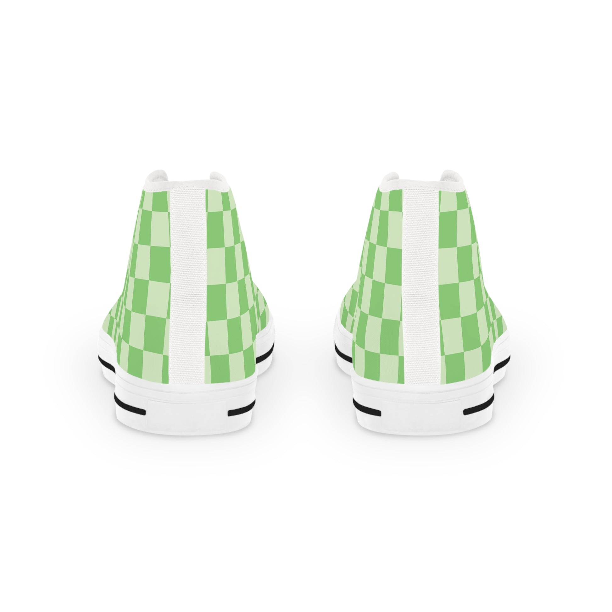Checkerboard Green Men's High Top Sneakers, Artsulli - Art is Long, Life is Short, Shoes, , , , , , , 