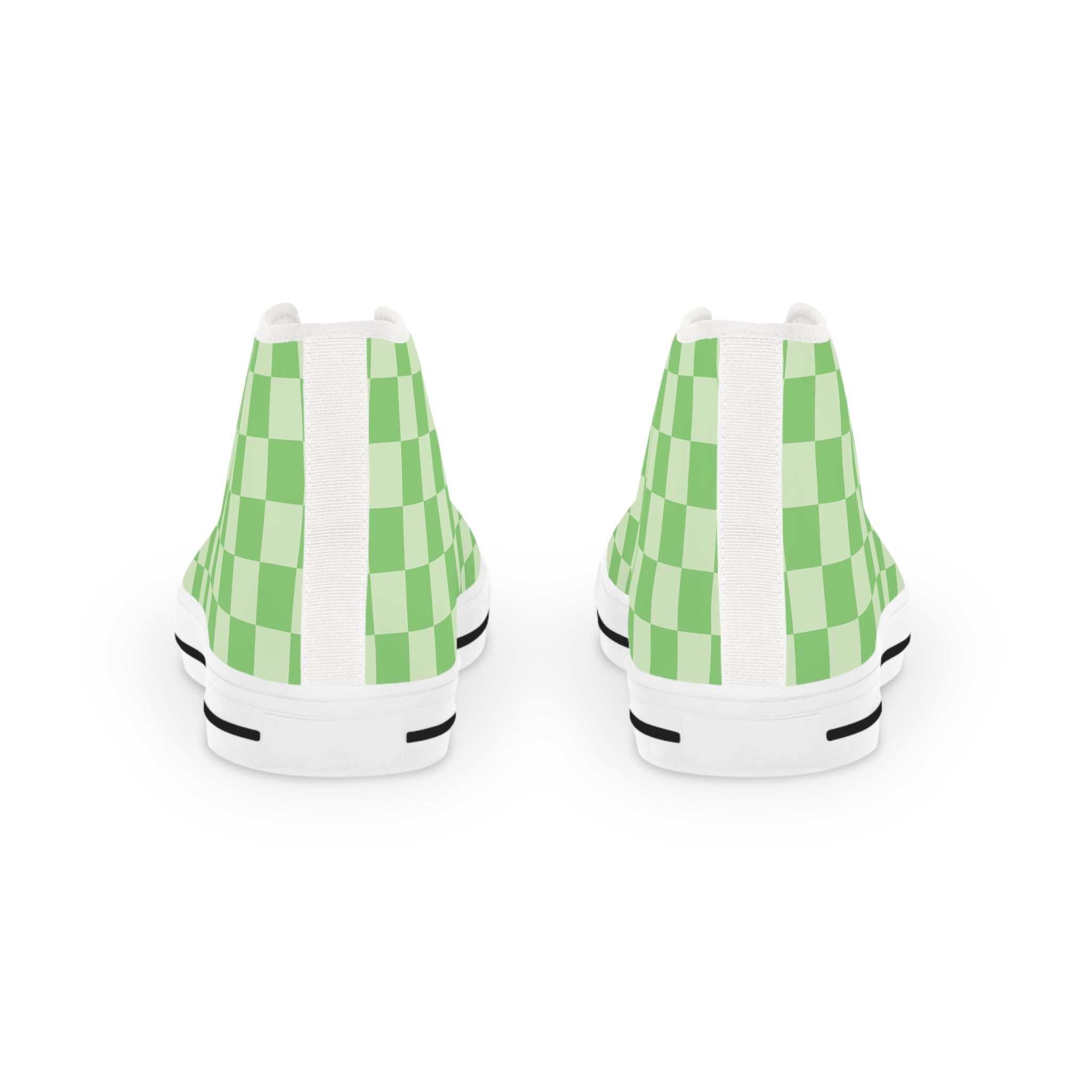 Checkerboard Green Men's High Top Sneakers, Artsulli - Art is Long, Life is Short, Shoes, , , , , , , 