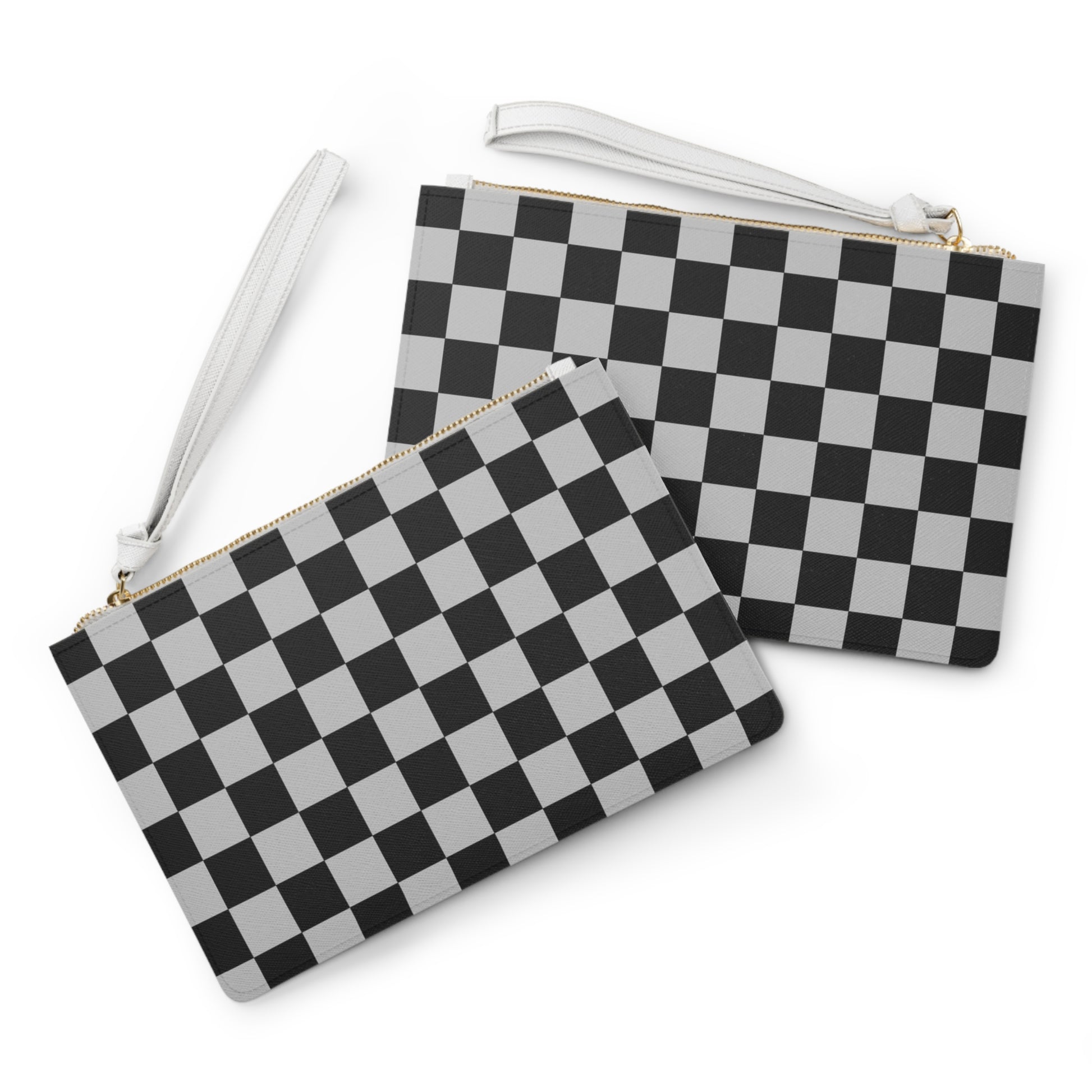 Checkerboard Dada Black and Light Gray Clutch Bag, Artsulli - Art is Long, Life is Short, Bags, , , , , , , 