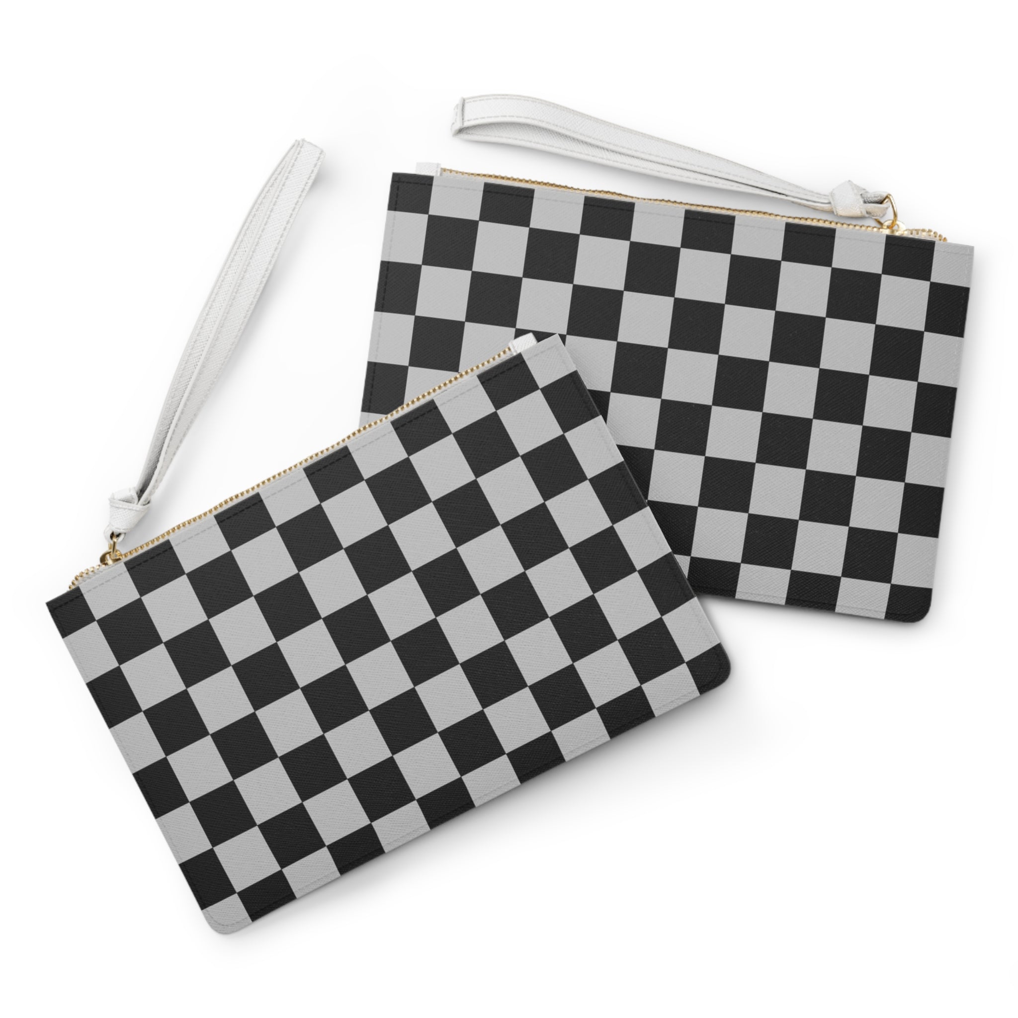 Checkerboard Dada Black and Light Gray Clutch Bag, Artsulli - Art is Long, Life is Short, Bags, , , , , , , 