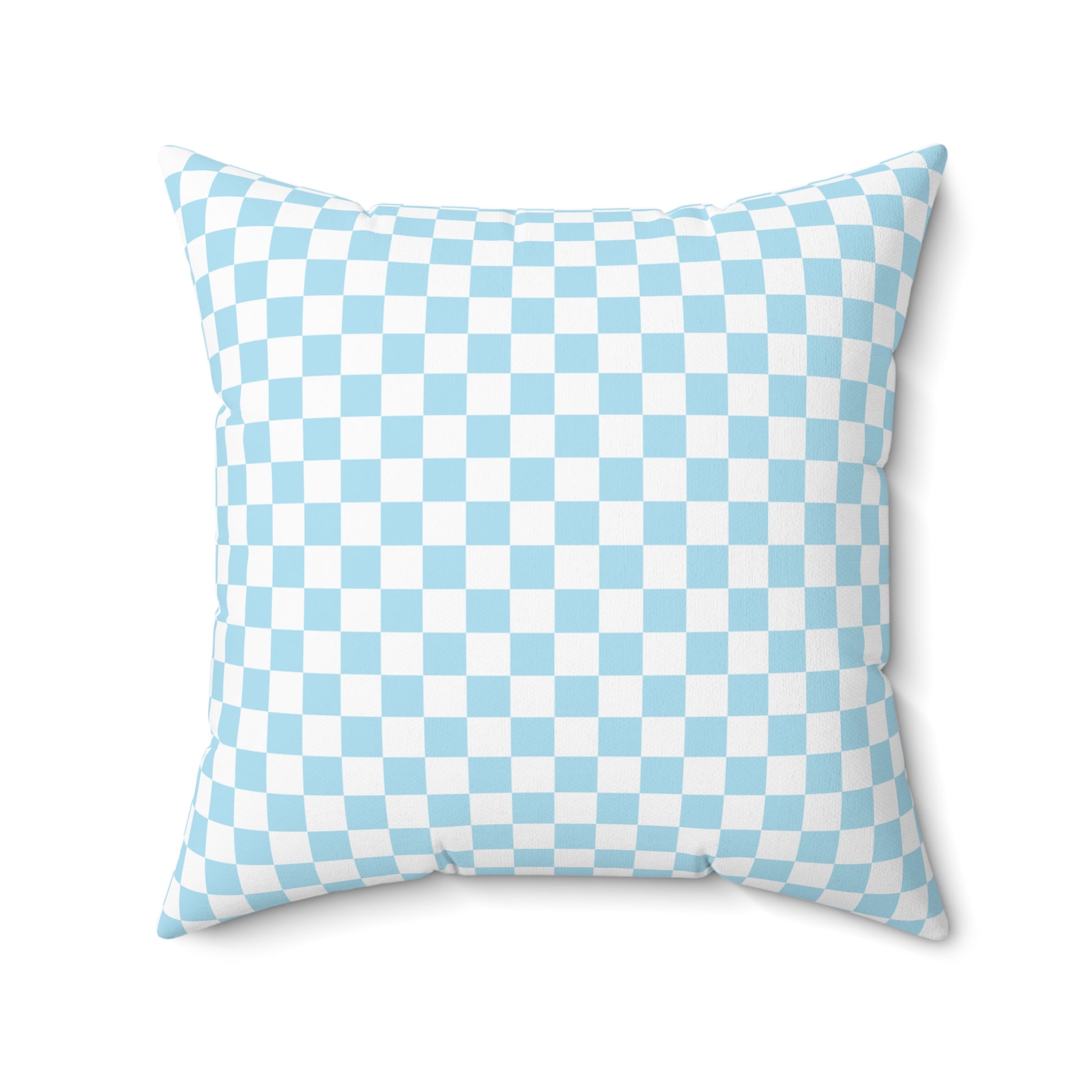 Checkerboard Sky Blue Spun Polyester Square Pillow, Artsulli - Art is Long, Life is Short, Home Decor, Size, 20" × 20", , , , , 13261500687109857483