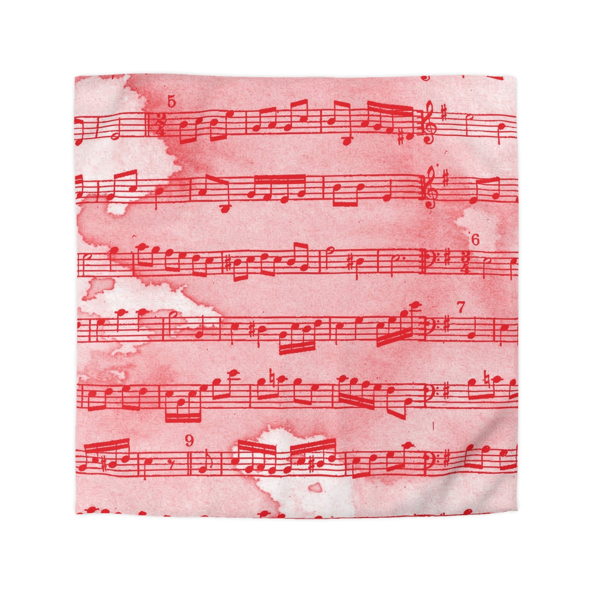 Drip Spill Type Beat Sheet Music Red Microfiber Duvet Cover, Artsulli - Art is Long, Life is Short, Home Decor, Size, Queen, Color, Cream, , , 10985937834426334817
