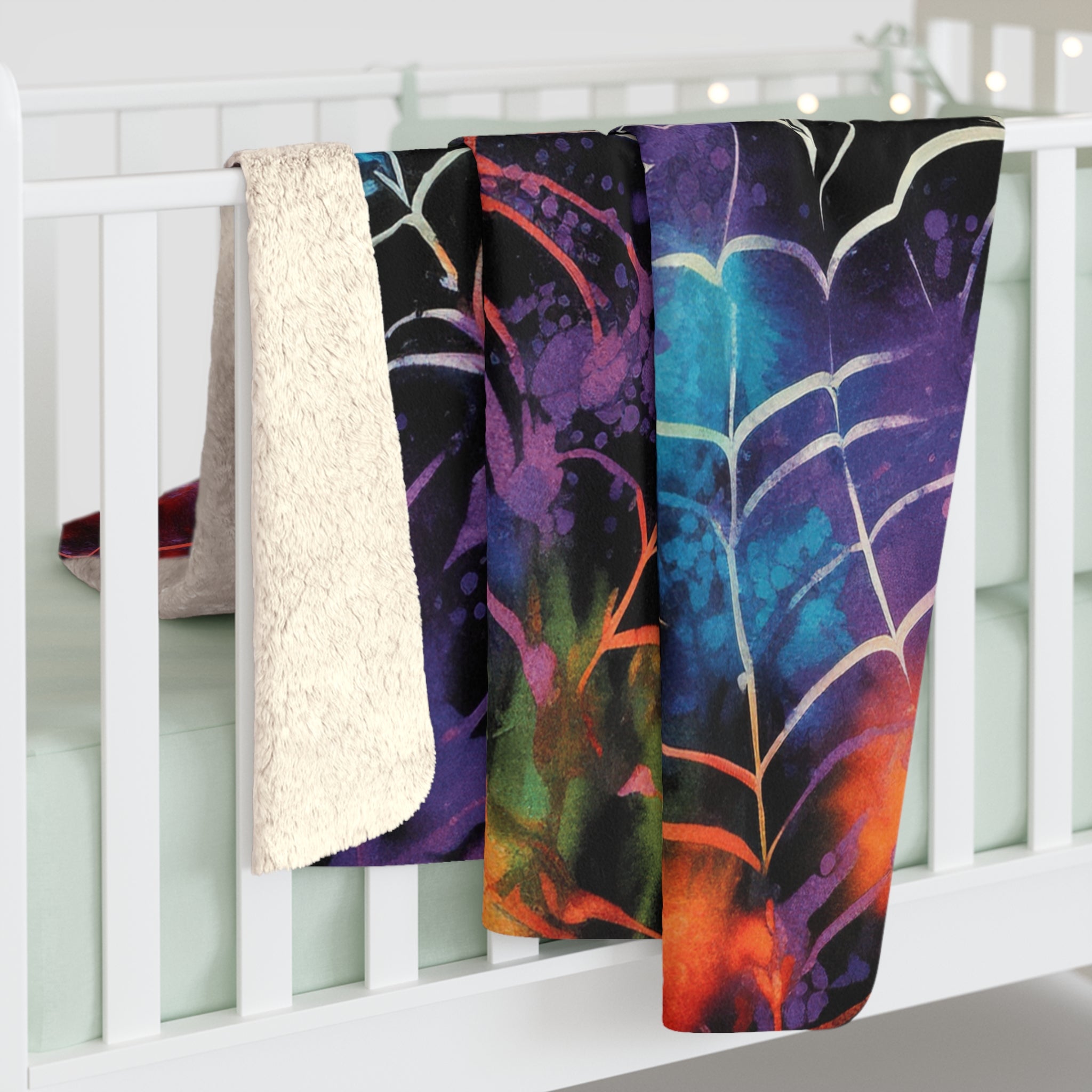 Spider Web Tie Dye Sherpa Fleece Blanket, Artsulli - Art is Long, Life is Short, Home Decor, , , , , , , 