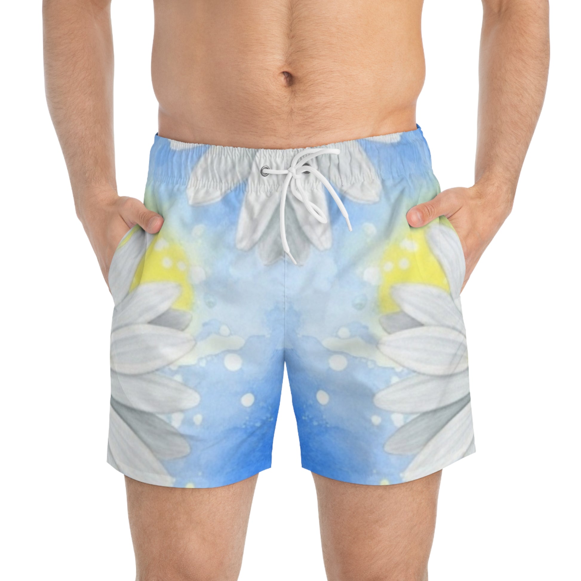 Daisies Swim Trunks (AOP), Artsulli - Art is Long, Life is Short, All Over Prints, , , , , , , 