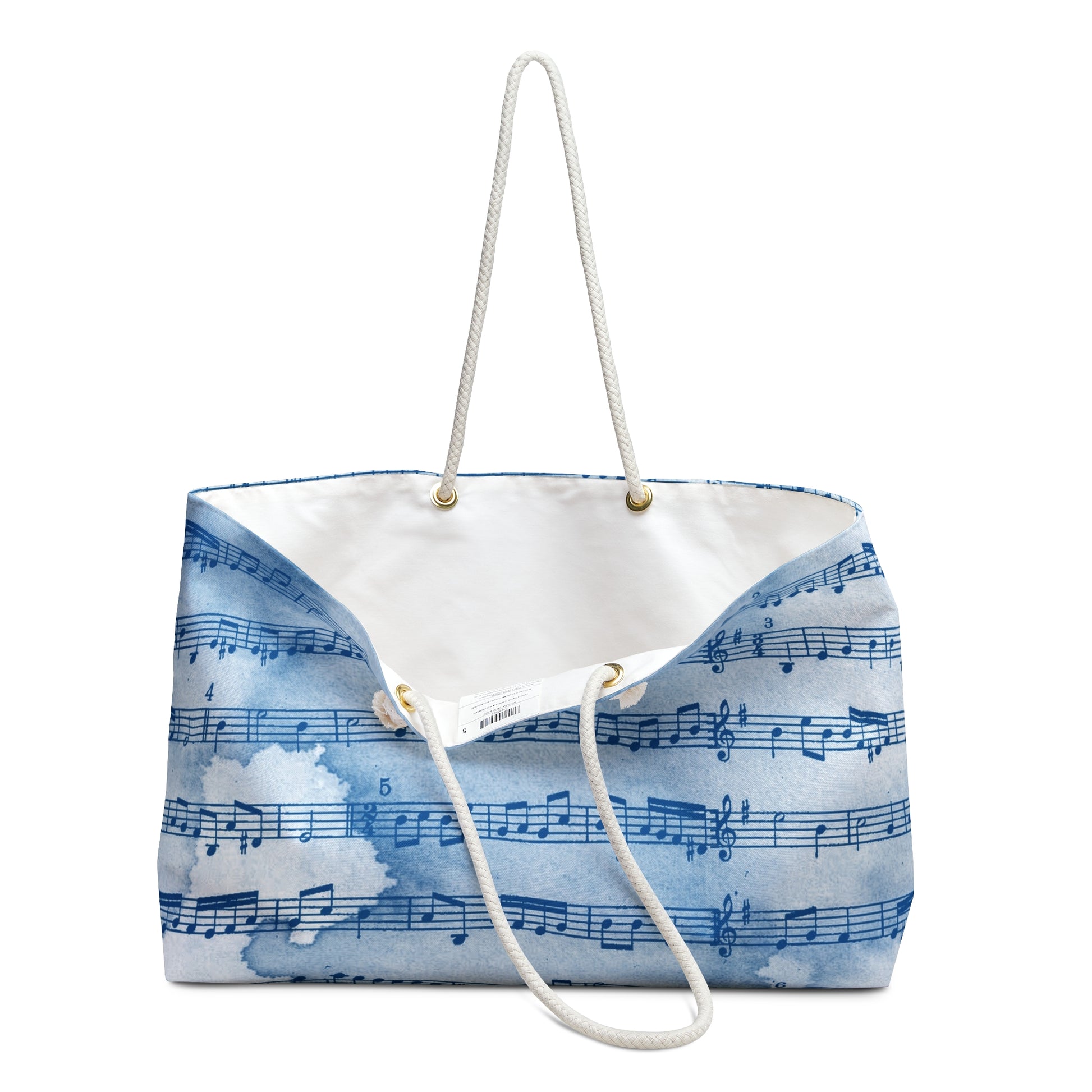 Drip Spill Type Beat Sheet Music Blue Weekender Bag, Artsulli - Art is Long, Life is Short, Bags, , , , , , , 