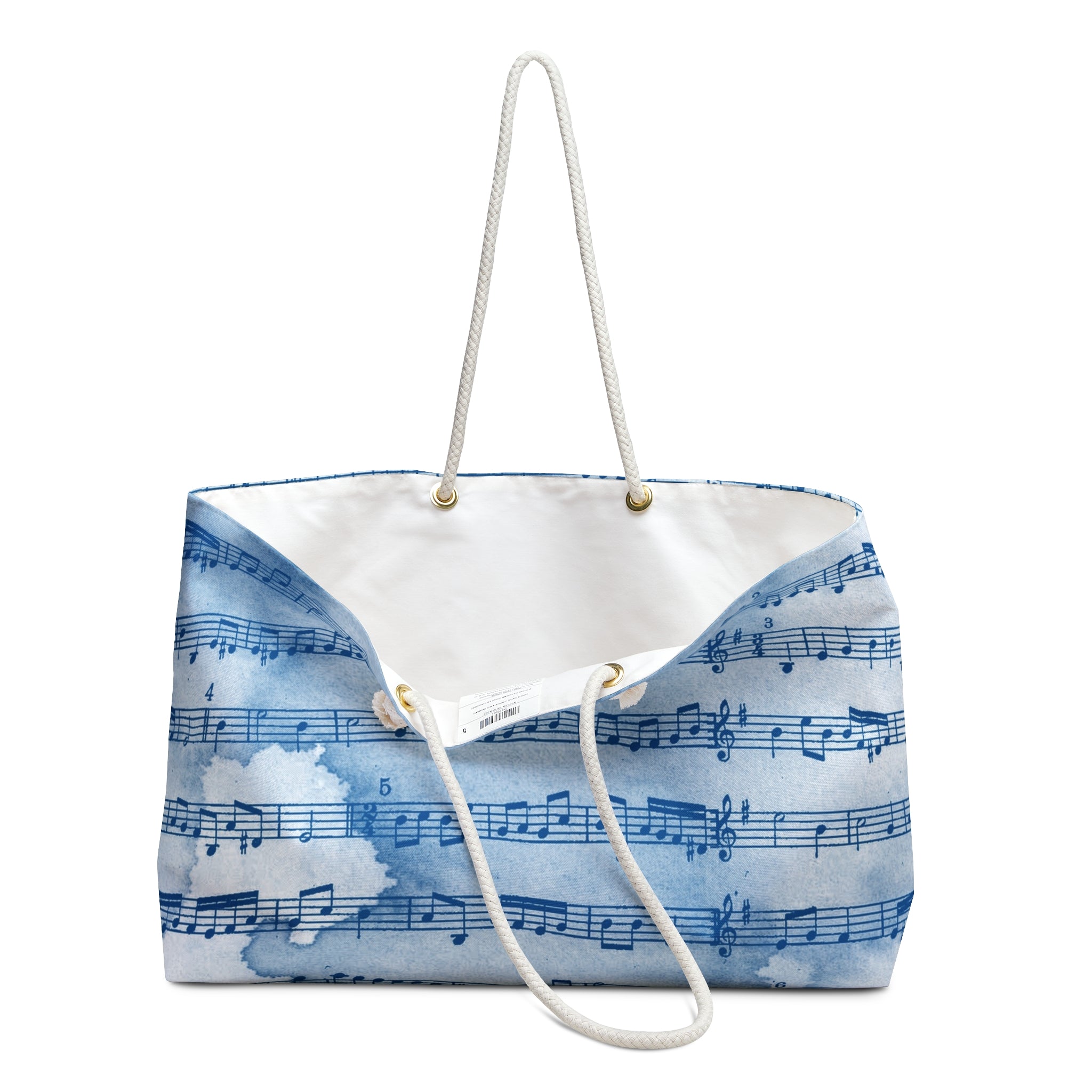Drip Spill Type Beat Sheet Music Blue Weekender Bag, Artsulli - Art is Long, Life is Short, Bags, , , , , , , 