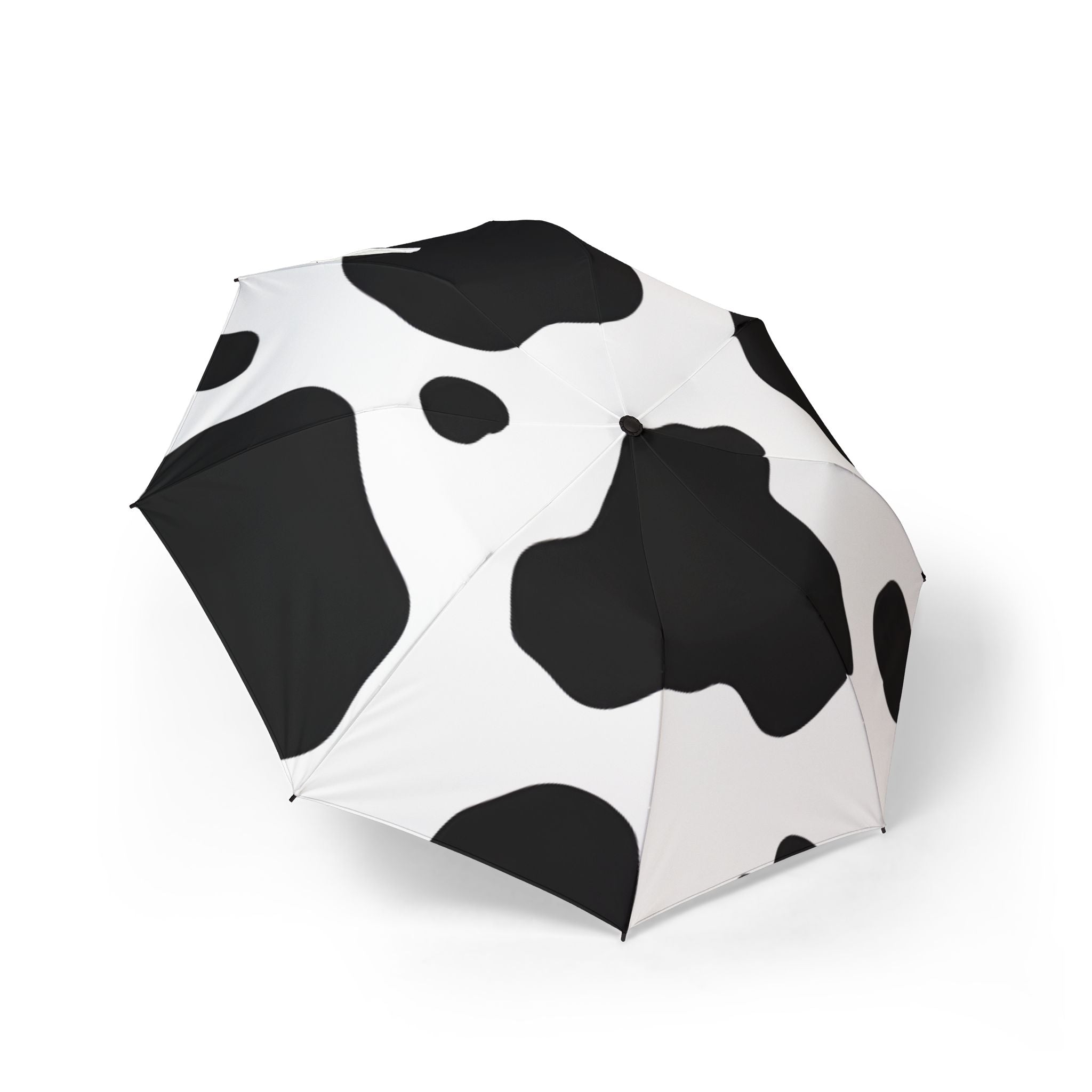 Cow Print Focus Semi-Automatic Foldable Umbrella, Artsulli - Art is Long, Life is Short, Accessories, Size, One size, , , , , 33809884425425