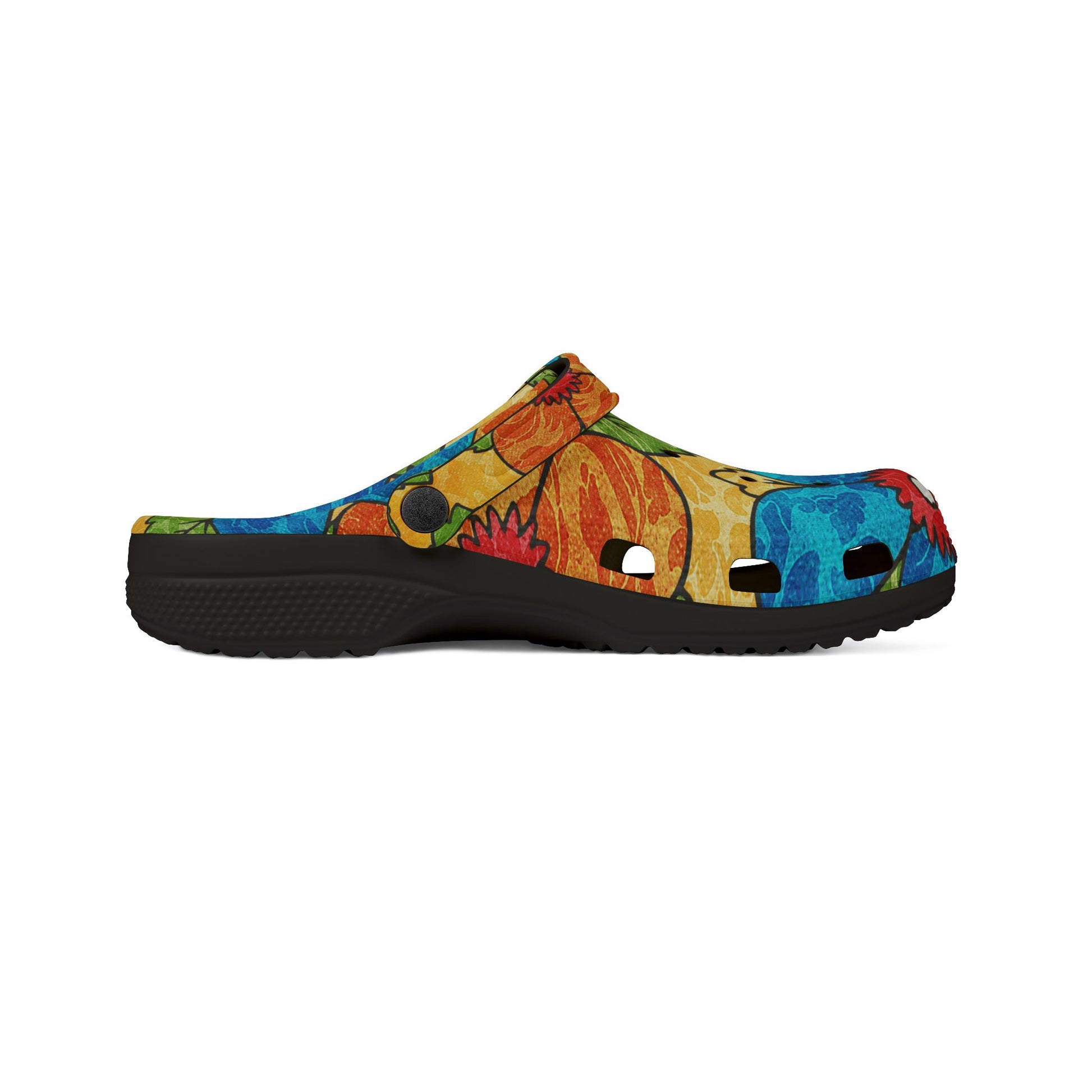 Groovy Yellow Floral Kl EVA Foam Rubber Shoes (AOP), Artsulli - Art is Long, Life is Short, Shoes, , , , , , , 