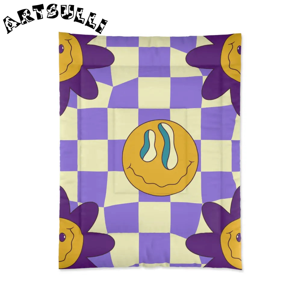 JAKKOUTTHEBXX Trippy Flower Power Motifs Comforter JAKKOUTTHEBXX