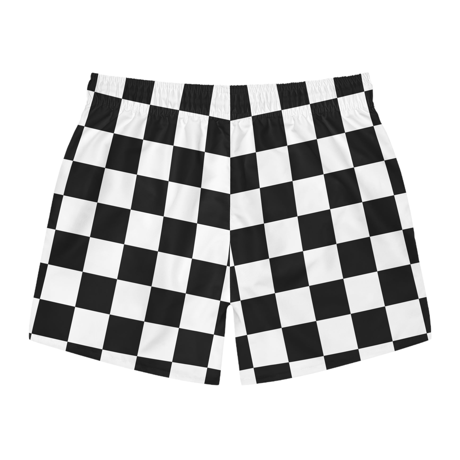 Checkerboard Black and White Swim Trunks (AOP), Artsulli - Art is Long, Life is Short, All Over Prints, , , , , , , 