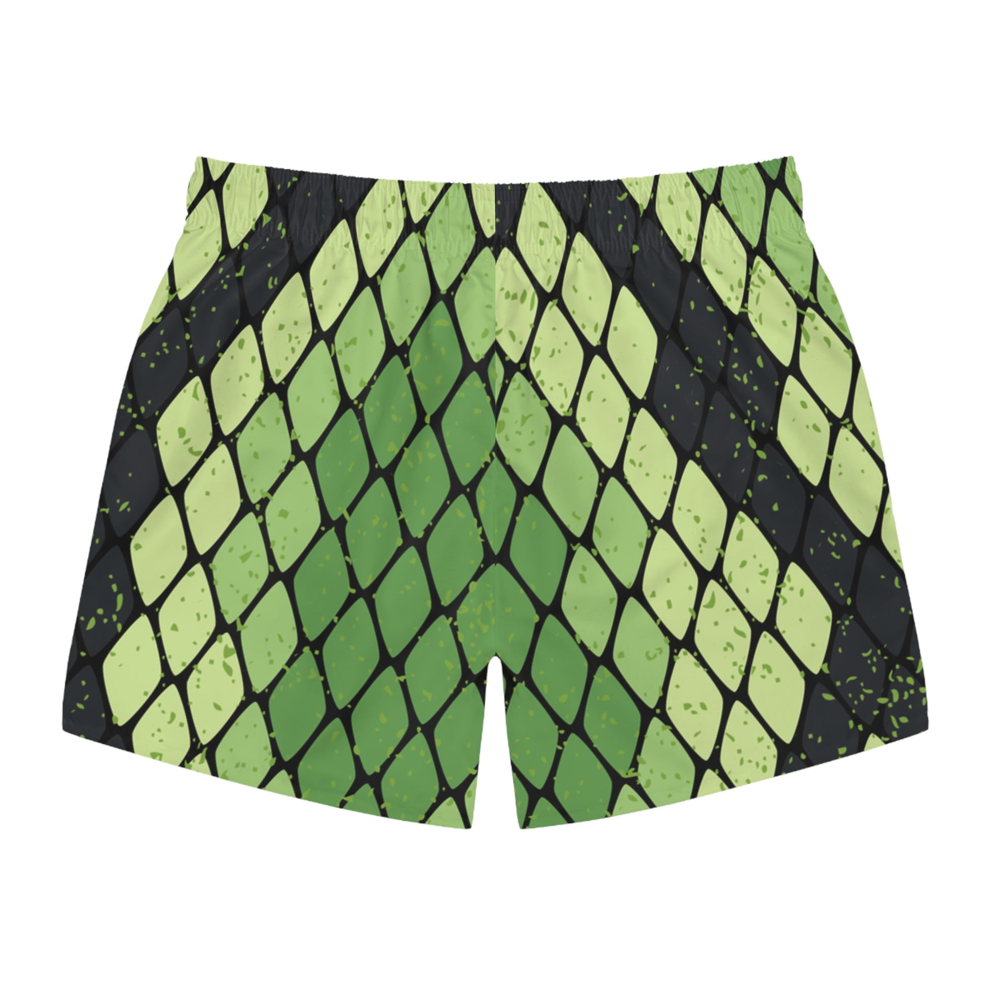 Snake Skin Green and Black Swim Trunks (AOP), Artsulli - Art is Long, Life is Short, All Over Prints, , , , , , , 