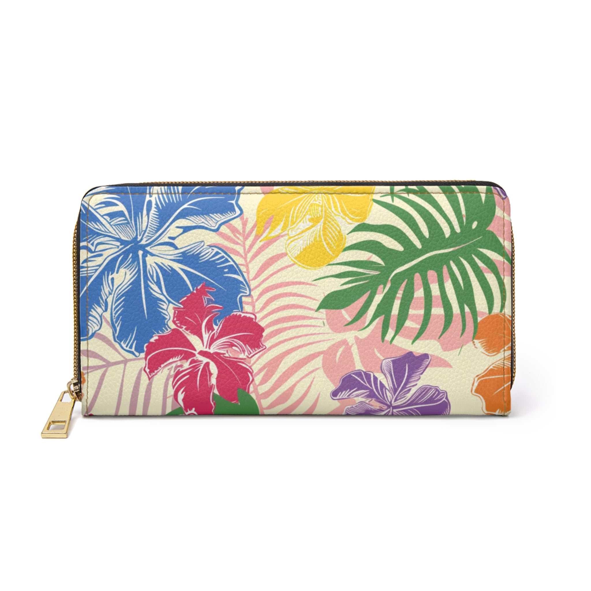Blooming Tropical Flowers Zipper Wallet, Artsulli - Art is Long, Life is Short, Accessories, Size, One size, Color, White, , , 65360793530597122252