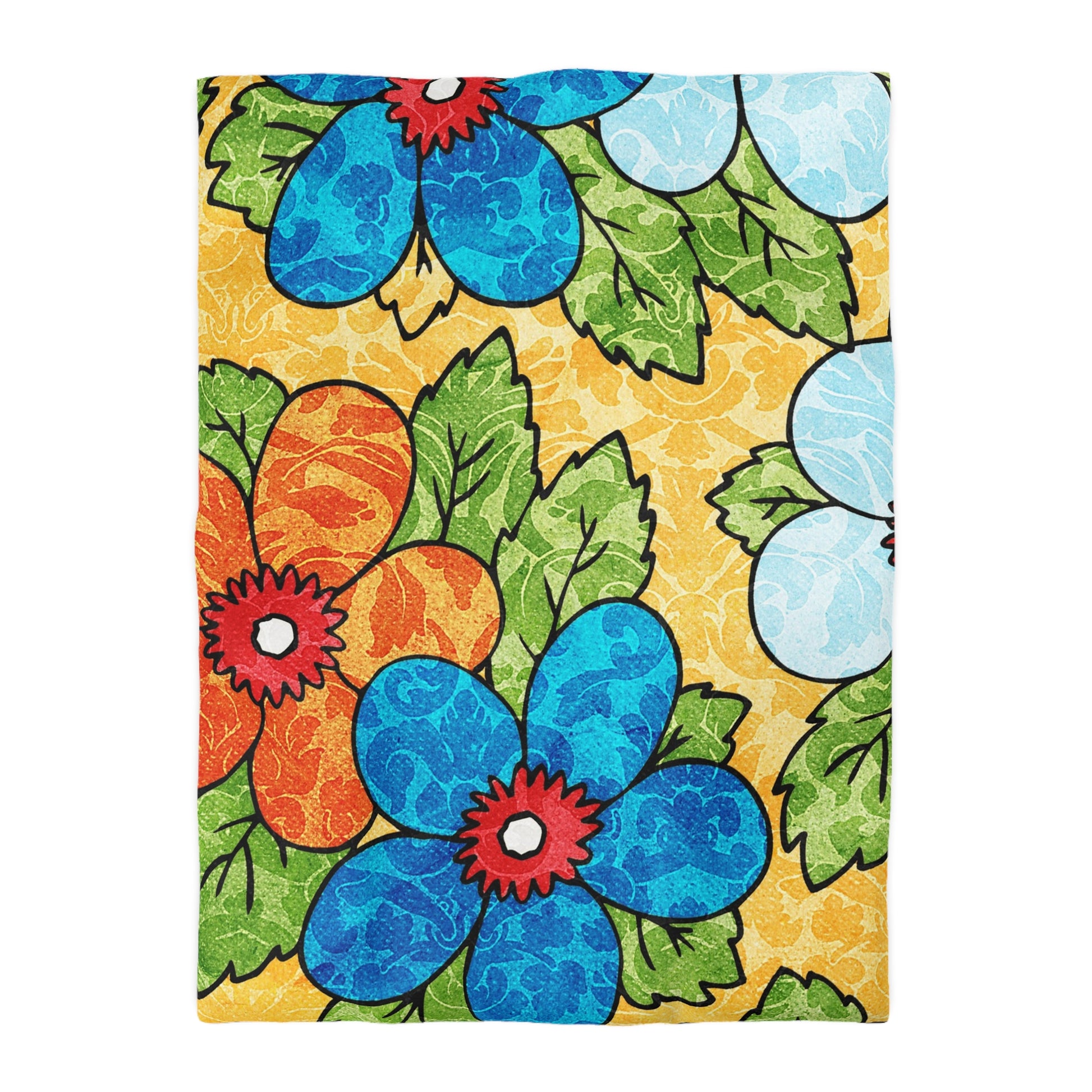 Groovy Yellow Floral Kl Microfiber Duvet Cover, Artsulli - Art is Long, Life is Short, Home Decor, Size, Twin XL, Color, White, , , 19539322825109134880