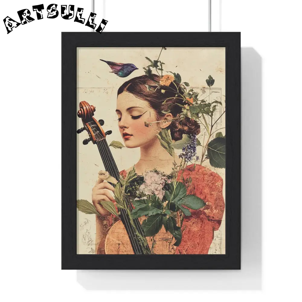 Woman With A Violin V Vertical Framed Poster, Artsulli - Art is Long, Life is Short, Poster, Size, 8" x 11", Color, Black, , , 28899466695401252758