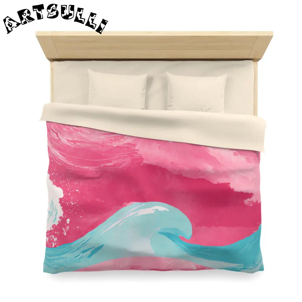 JAKKOUTTHEBXX The Great Pastelwave Pink and Blue Microfiber Duvet