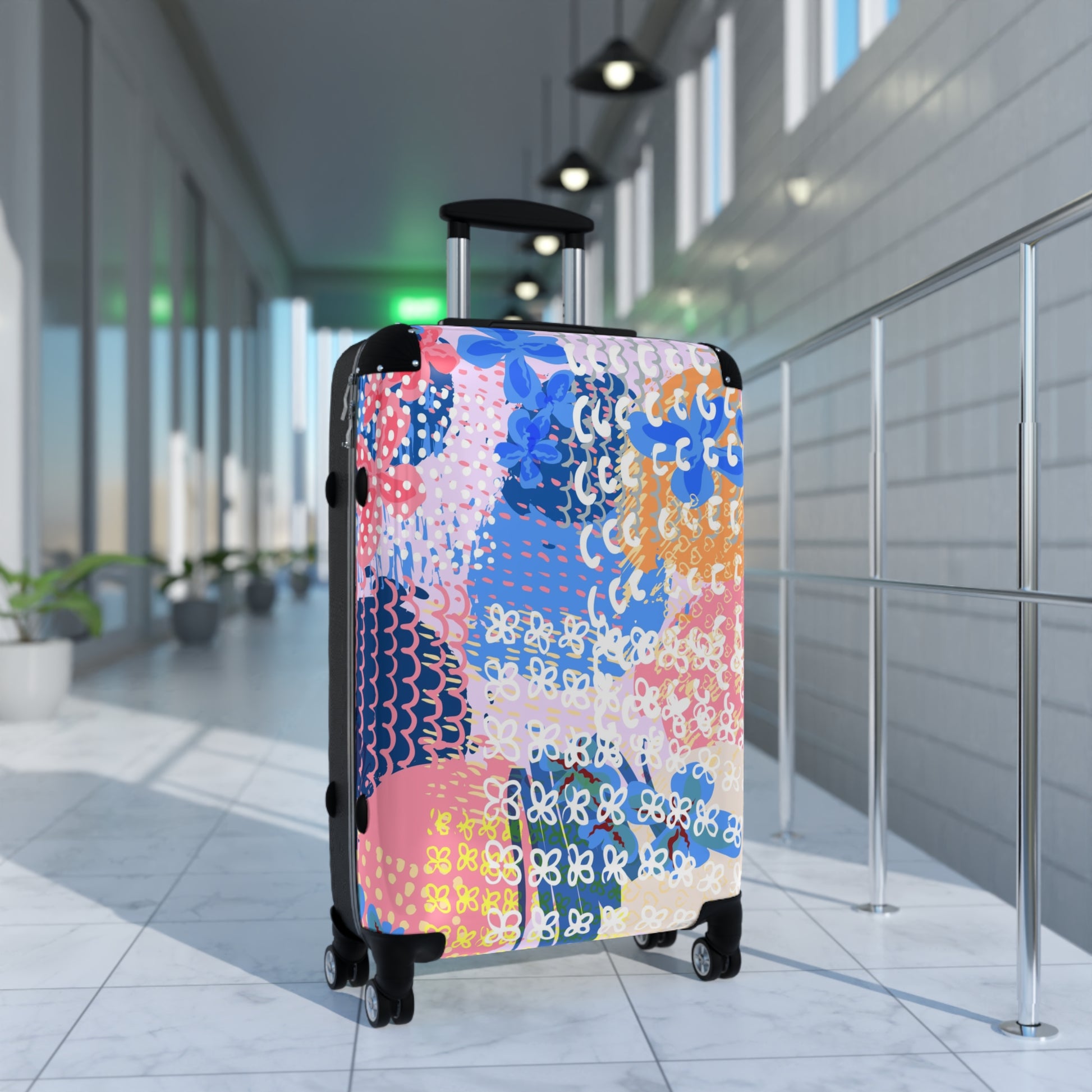 Flowers x Doodles x Hearts II Multi-Color Suitcase, Artsulli - Art is Long, Life is Short, Bags, , , , , , , 