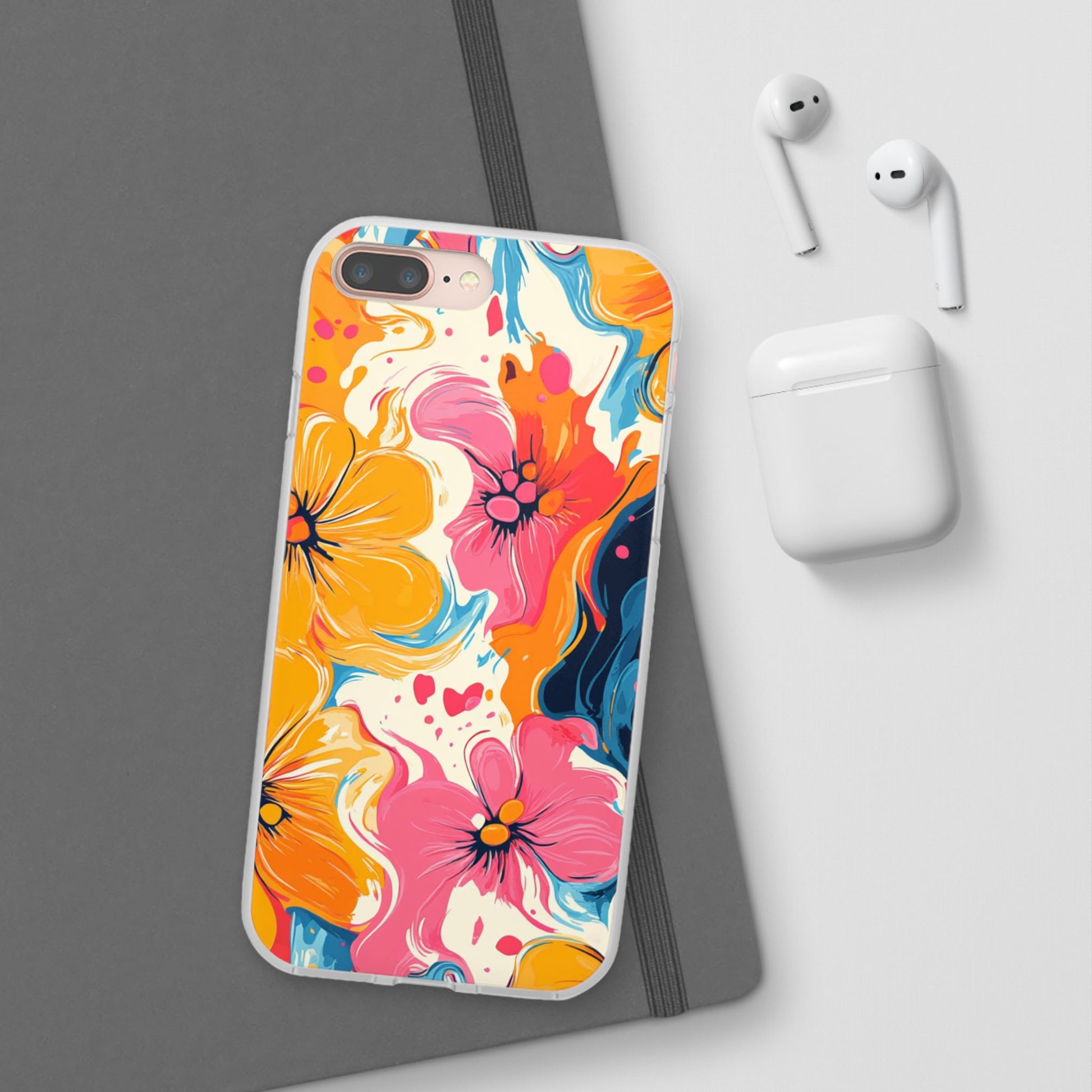 Vibrant Abstract Floral Flexi Case, Artsulli - Art is Long, Life is Short, Phone Case, , , , , , , 