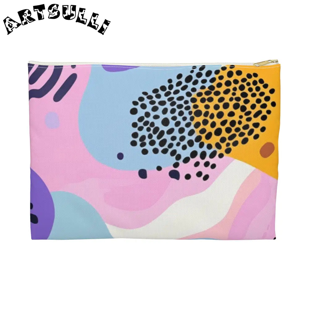 JAKKOUTTHEBXX Colorful Abstract Dots and Shapes Accessory Pouch