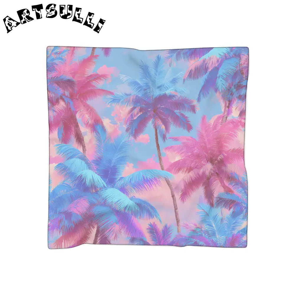 JAKKOUTTHEBXX Ethereal Pastel Palms Poly Scarf JAKKOUTTHEBXX