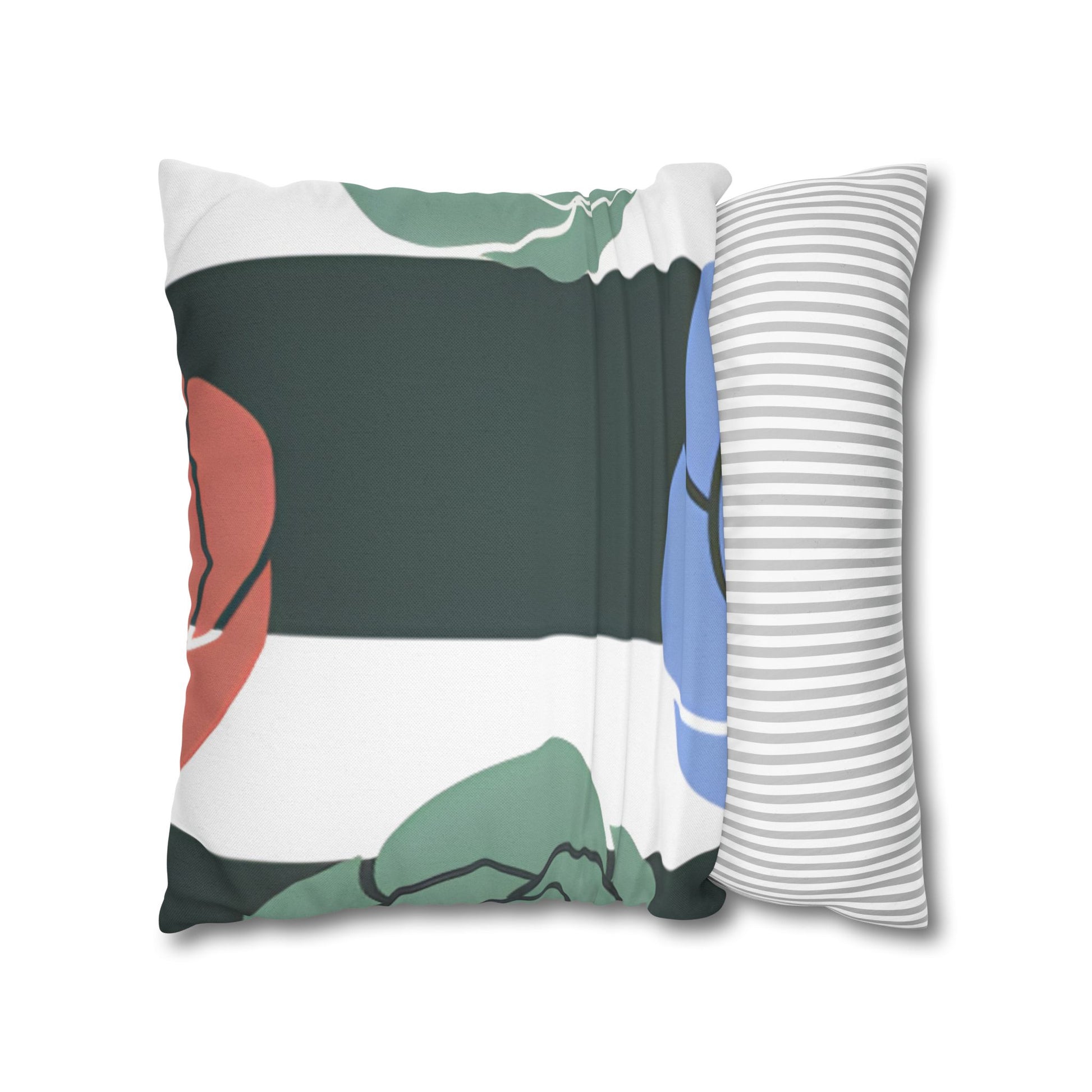Striped Rose Garden Spun Polyester Square Pillowcase, Artsulli - Art is Long, Life is Short, Home Decor, , , , , , , 