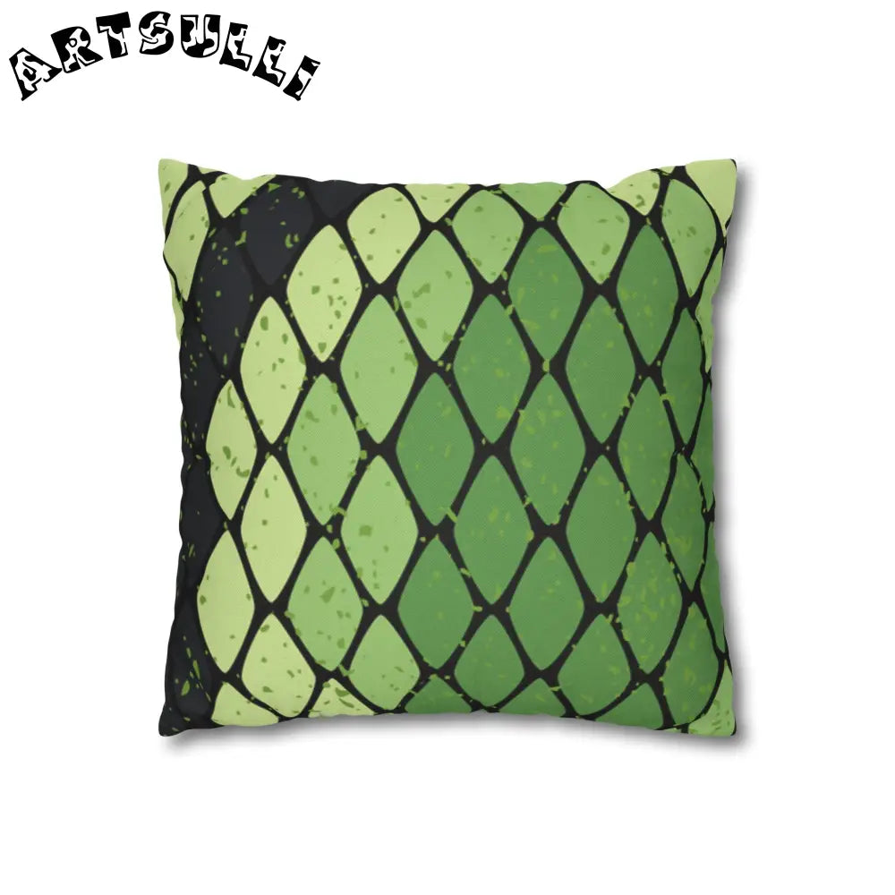 JAKKOUTTHEBXX Snake Skin Green and Black Spun Polyester Square