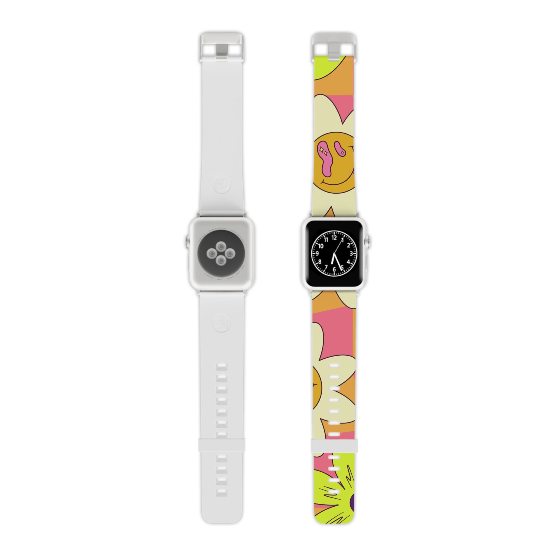 Trippy Sour Face Rave Watch Band for Apple Watch, Artsulli - Art is Long, Life is Short, Accessories, Size, 8'' × 0.75'' / 42 - 44 mm, Color, Silver, , , 13966880542109