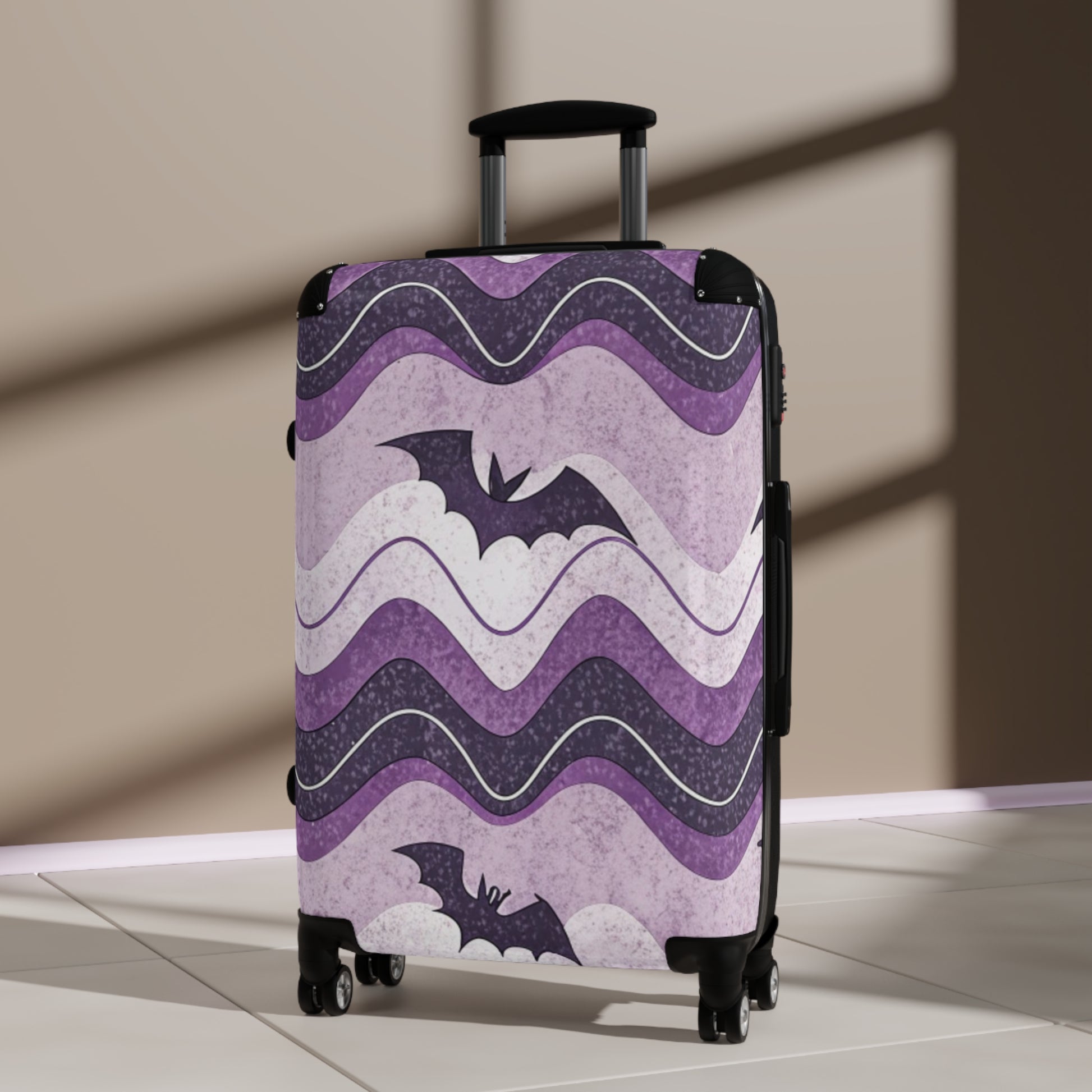 Bat Wave Suitcase, Artsulli - Art is Long, Life is Short, Bags, , , , , , , 