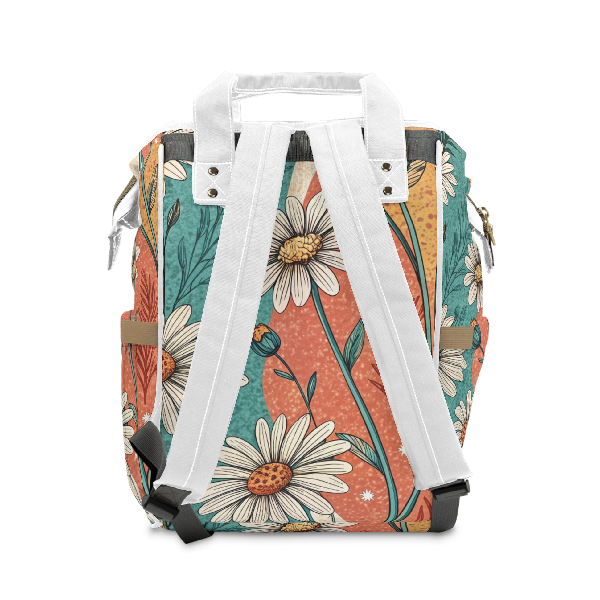 Retro Daisy Dream Multifunctional Diaper Backpack, Artsulli - Art is Long, Life is Short, Bags, , , , , , , 
