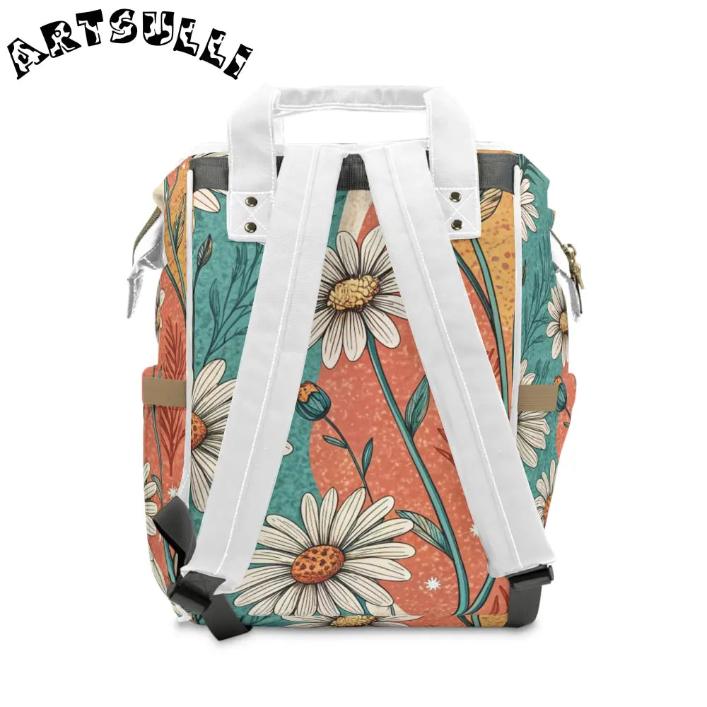 JAKKOUTTHEBXX Retro Daisy Dream Multifunctional Diaper Backpack