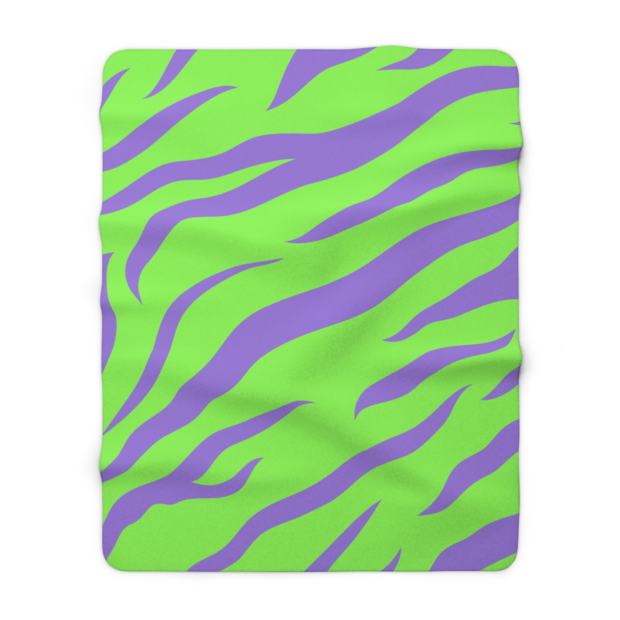 Tyrannosaurus Print Green and Purple Sherpa Fleece Blanket, Artsulli - Art is Long, Life is Short, Home Decor, Size, 60" × 80", , , , , 15143107958392