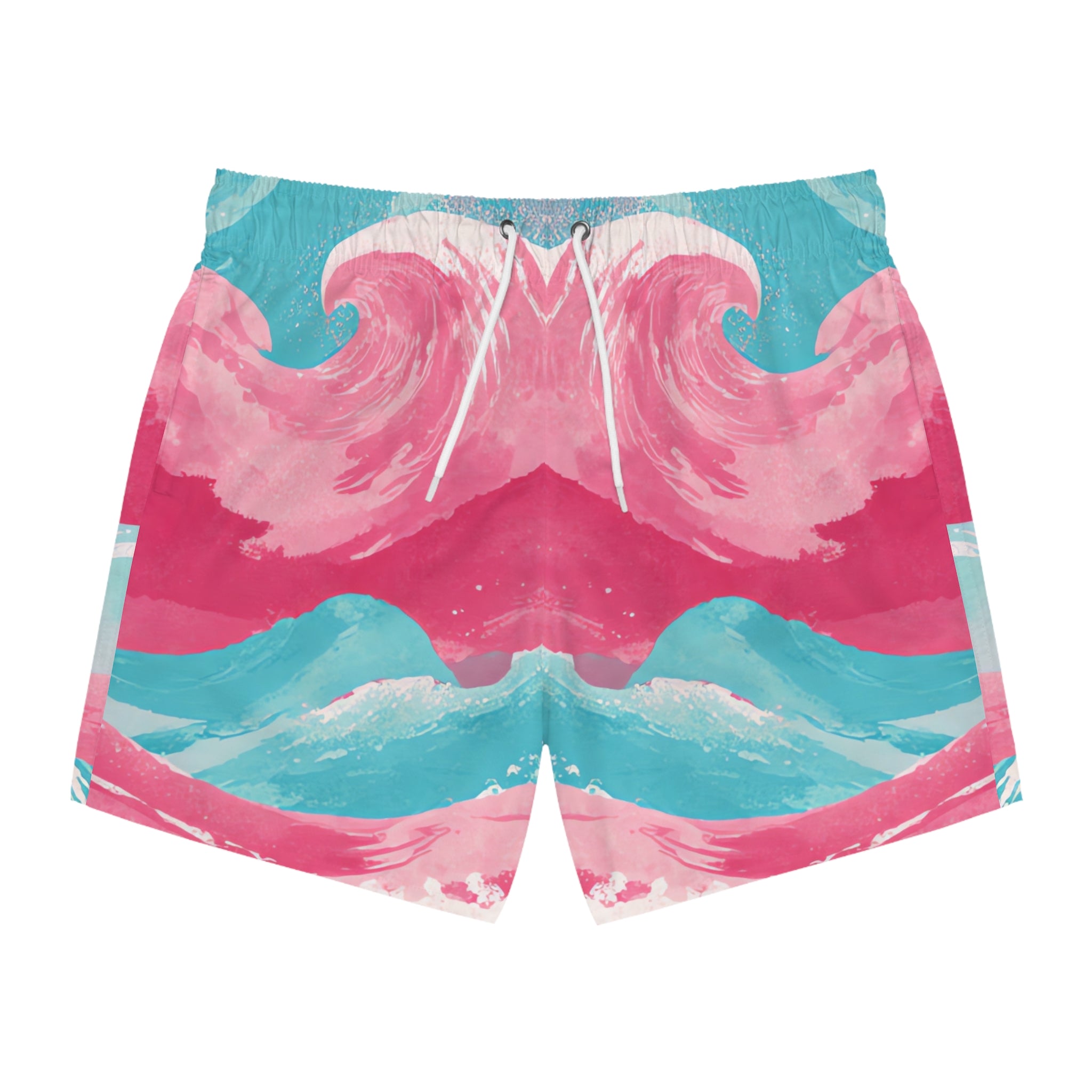 The Great Pastelwave Pink and Blue Swim Trunks (AOP), Artsulli - Art is Long, Life is Short, All Over Prints, Size, XS, Color, Seam thread color automatically matched to design, , , 25038136184434023596