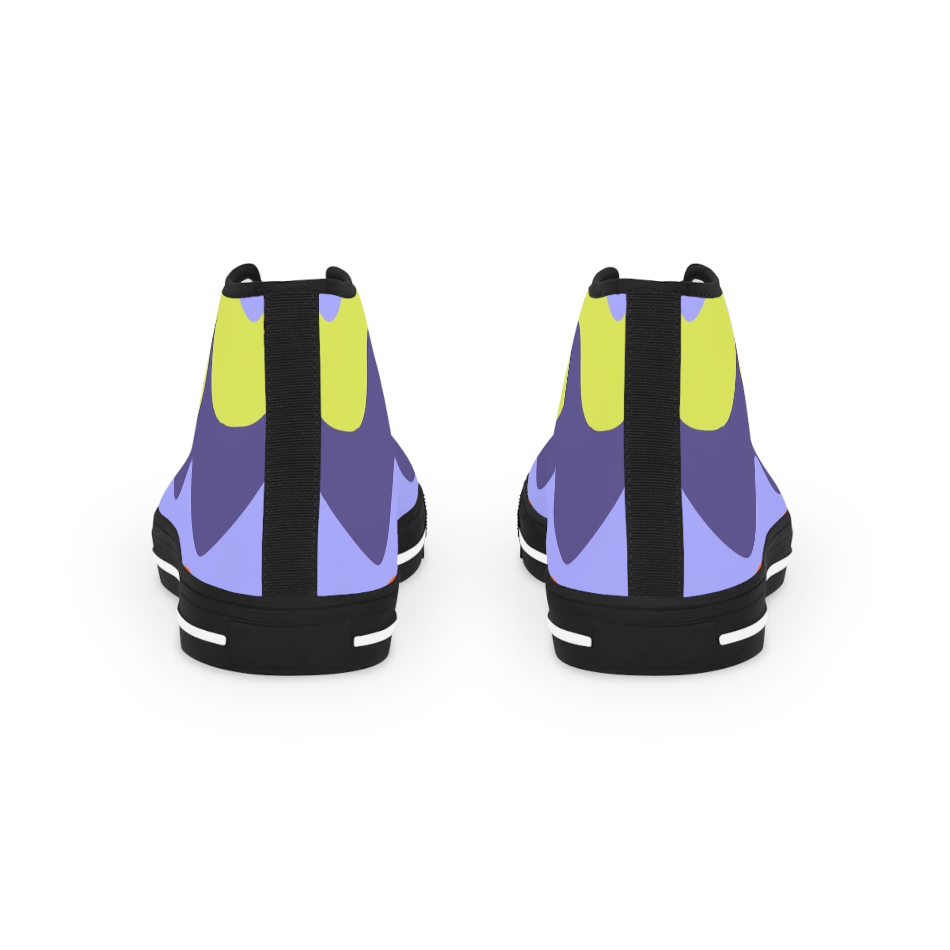 Waves Yellow and Blue Men's High Top Sneakers, Artsulli - Art is Long, Life is Short, Shoes, , , , , , , 