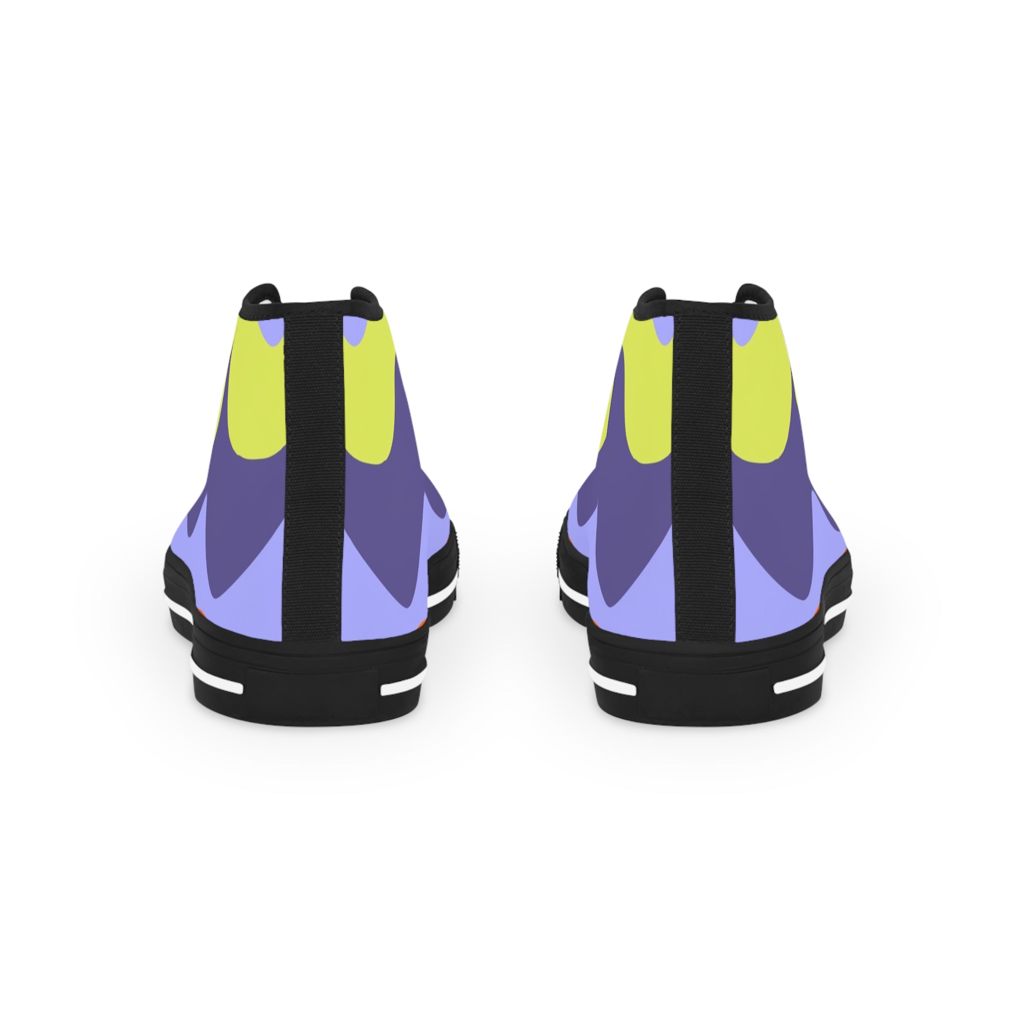 Waves Yellow and Blue Men's High Top Sneakers, Artsulli - Art is Long, Life is Short, Shoes, , , , , , , 