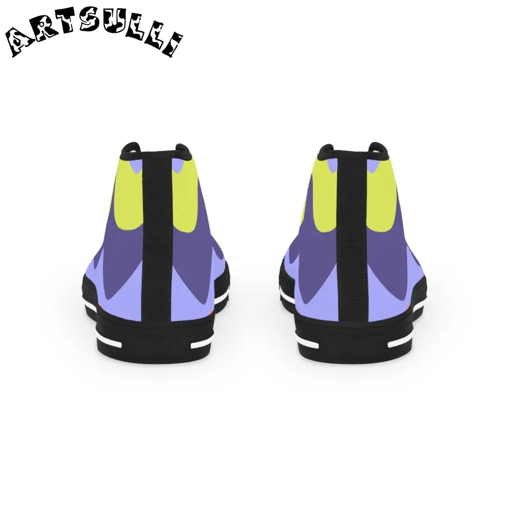 JAKKOUTTHEBXX Waves Yellow and Blue Men’s High Top Sneakers