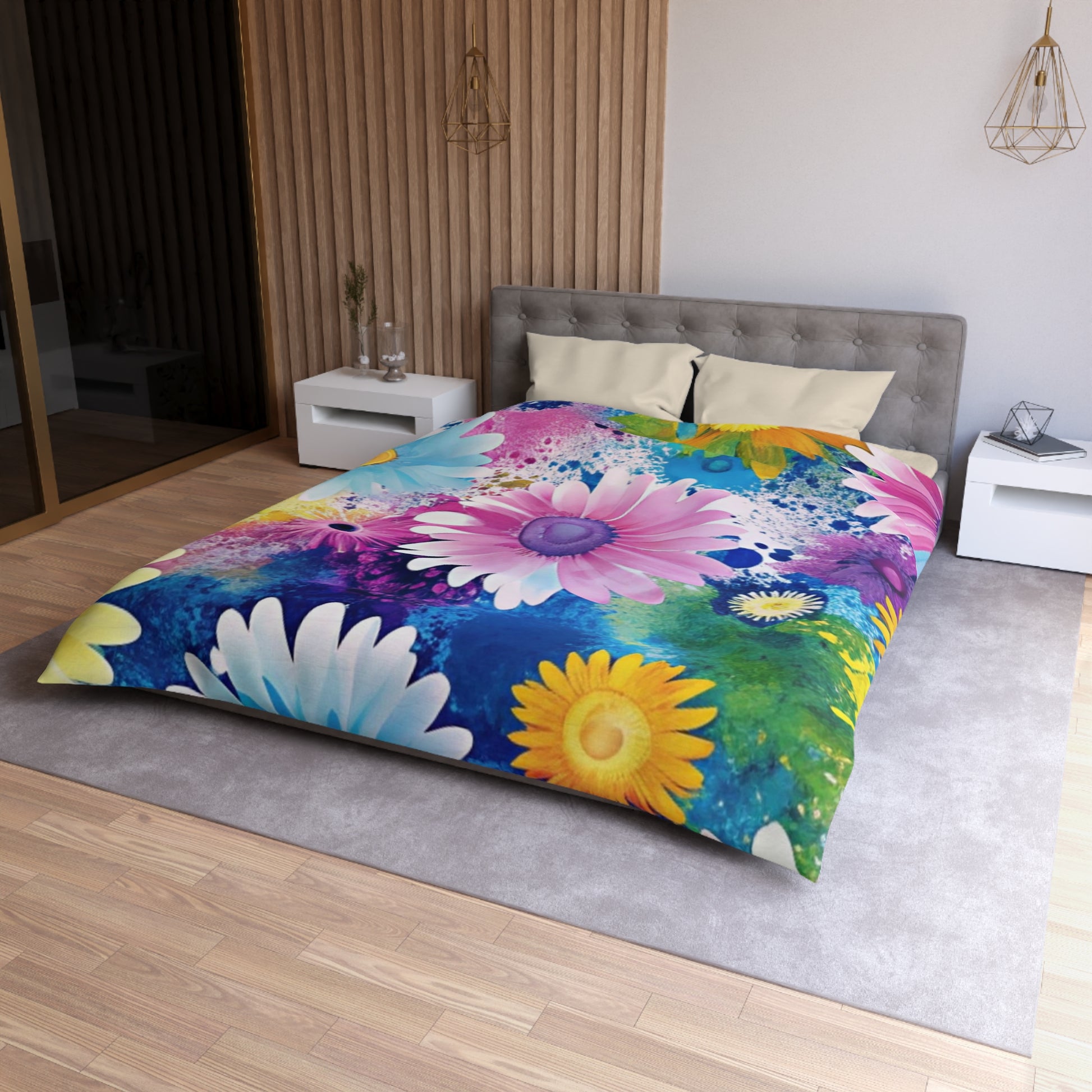 Magical Flower Explosion Multi-Color Microfiber Duvet Cover, Artsulli - Art is Long, Life is Short, Home Decor, , , , , , , 