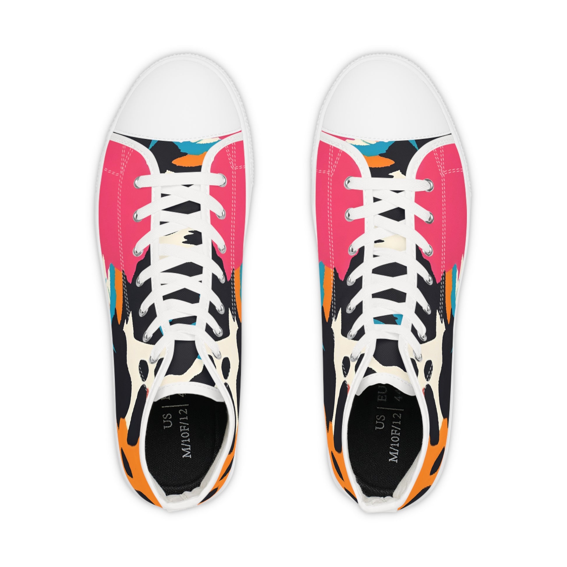 Wild Brush Strokes x Animal Print Multi-Color Men's High Top Sneakers, Artsulli - Art is Long, Life is Short, Shoes, , , , , , , 